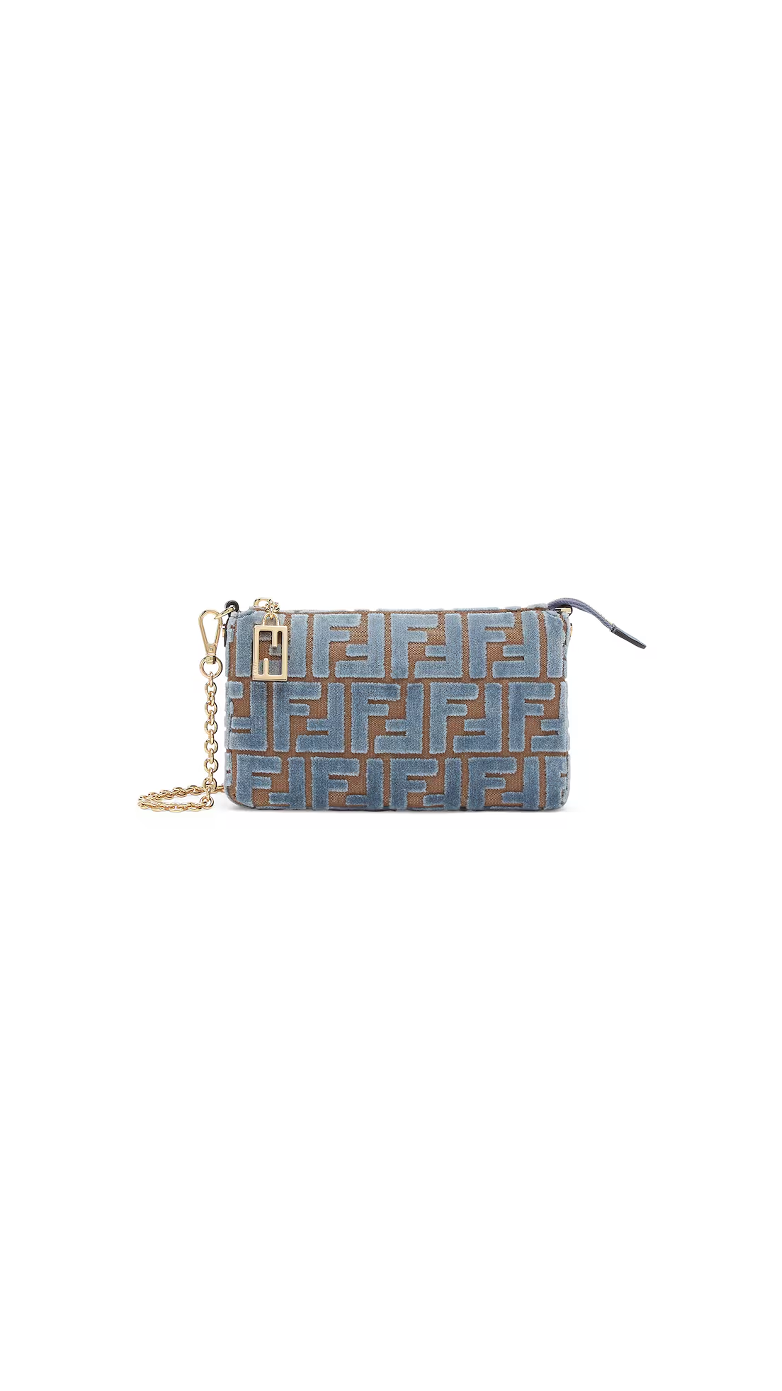 Pouch With Chain  FF jacquard - Light Blue