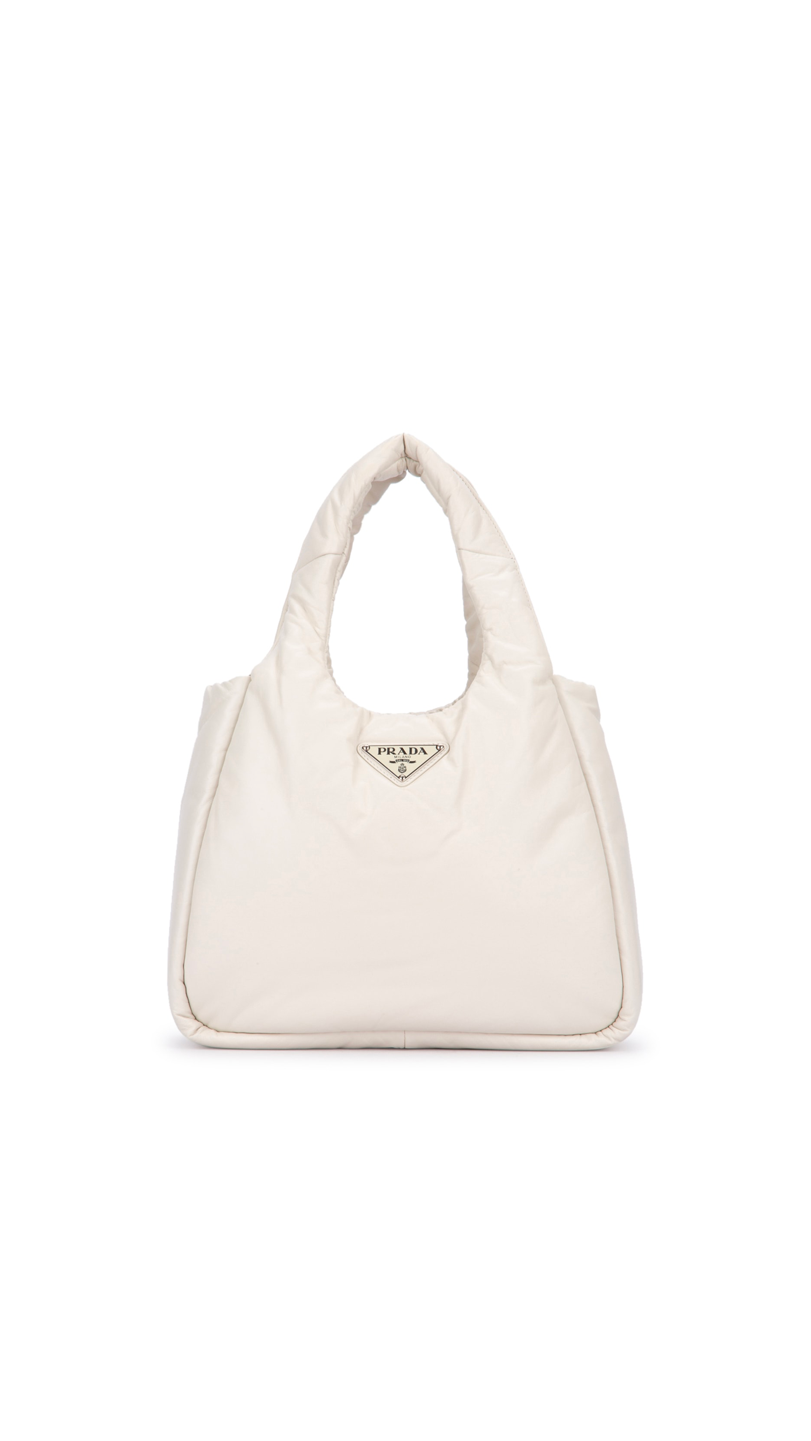 Medium Padded Prada Soft Nappa Leather Bag - White