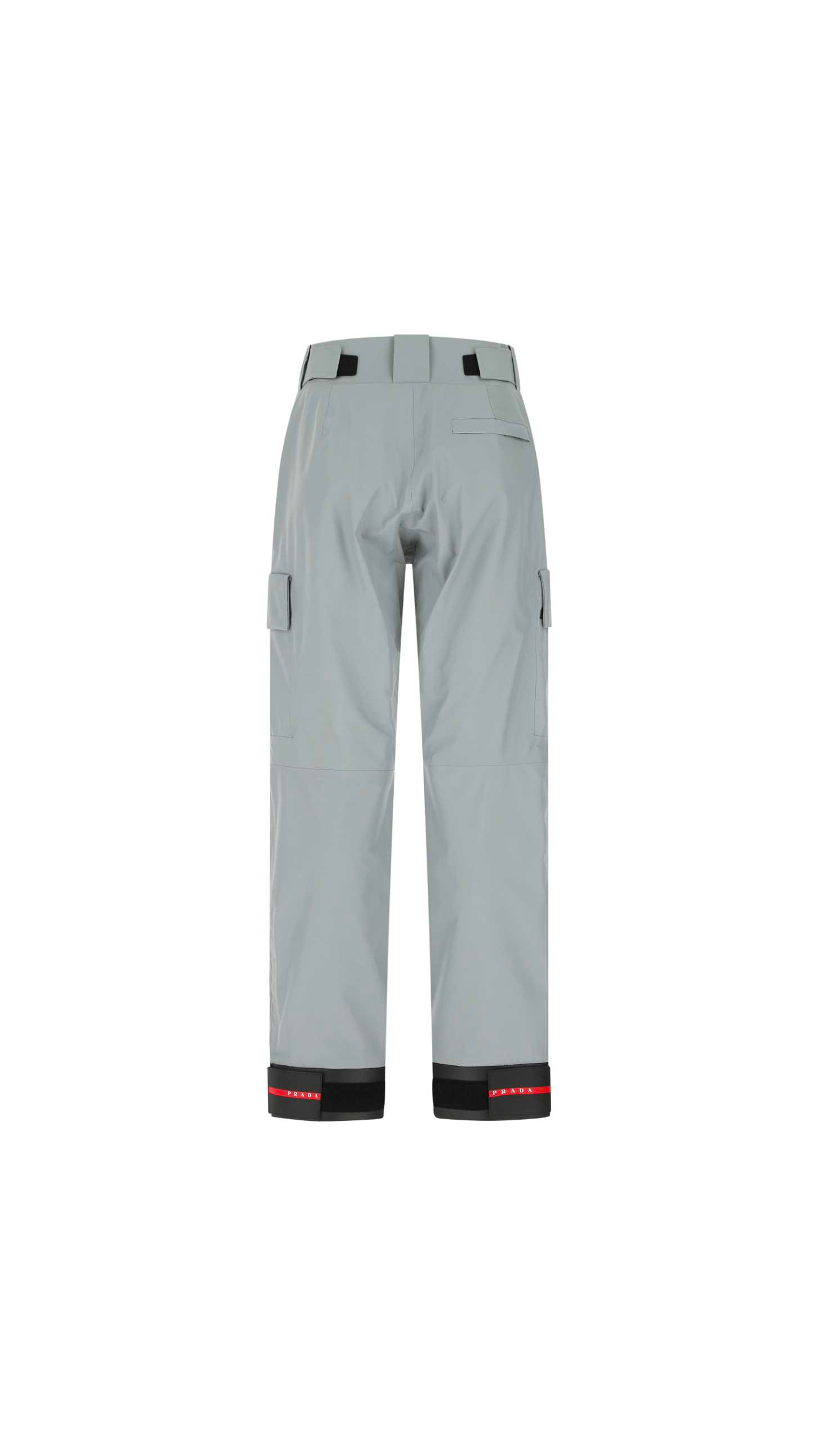 Prada Logo Detailed Straight Leg Pants - Grey