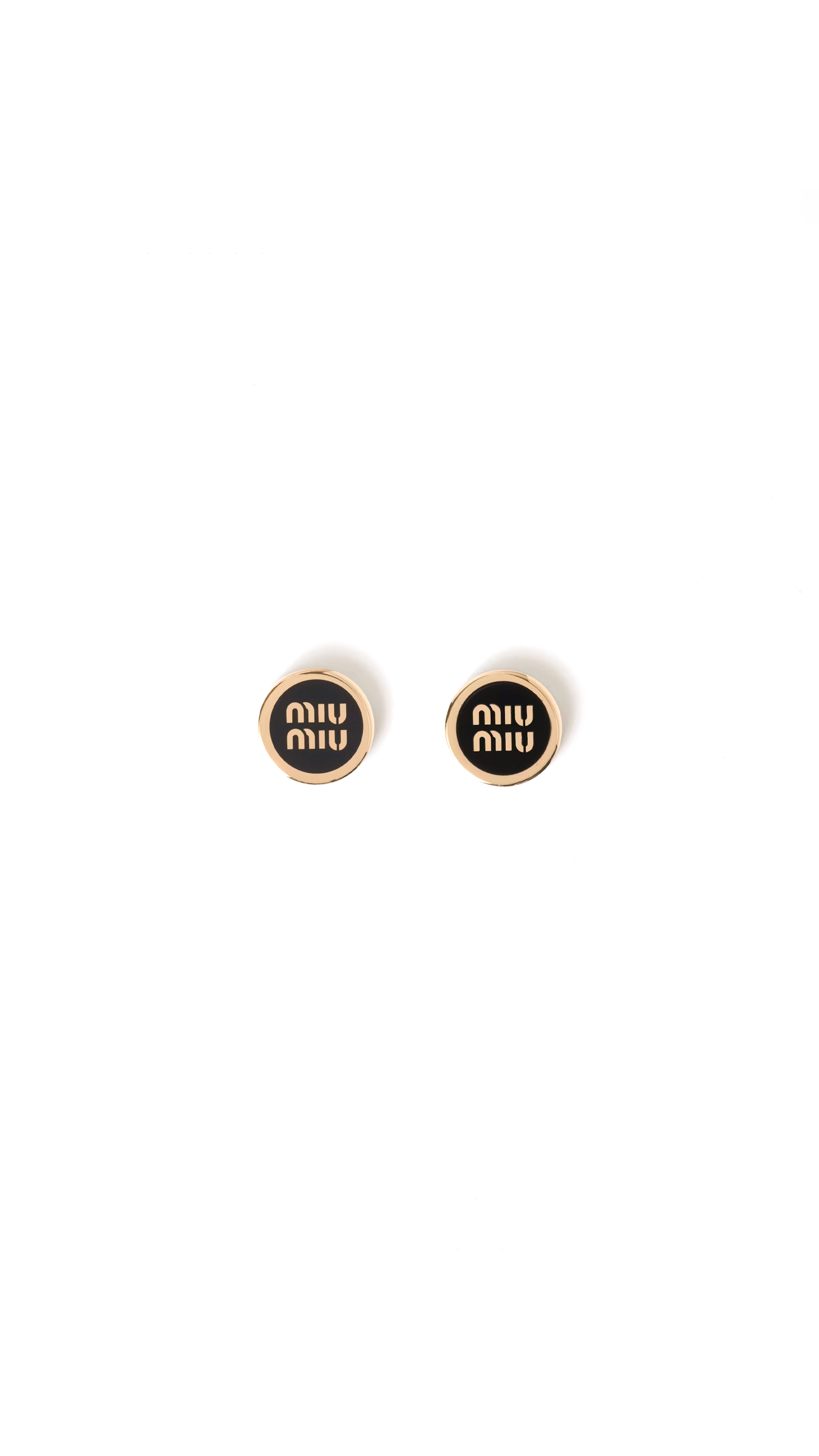 Enameled Metal Earrings - Black/Gold