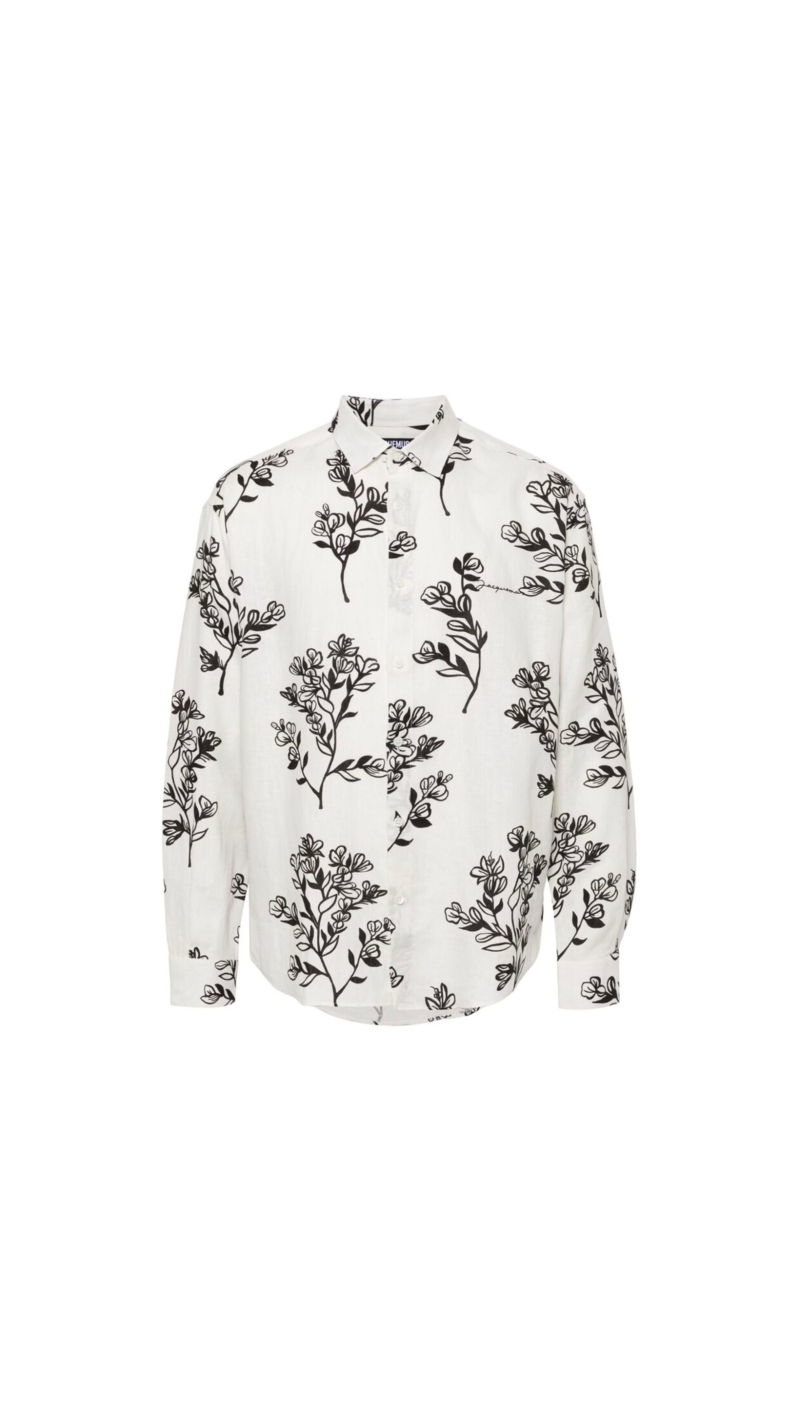 The Simon Shirt - Print Black Flowers