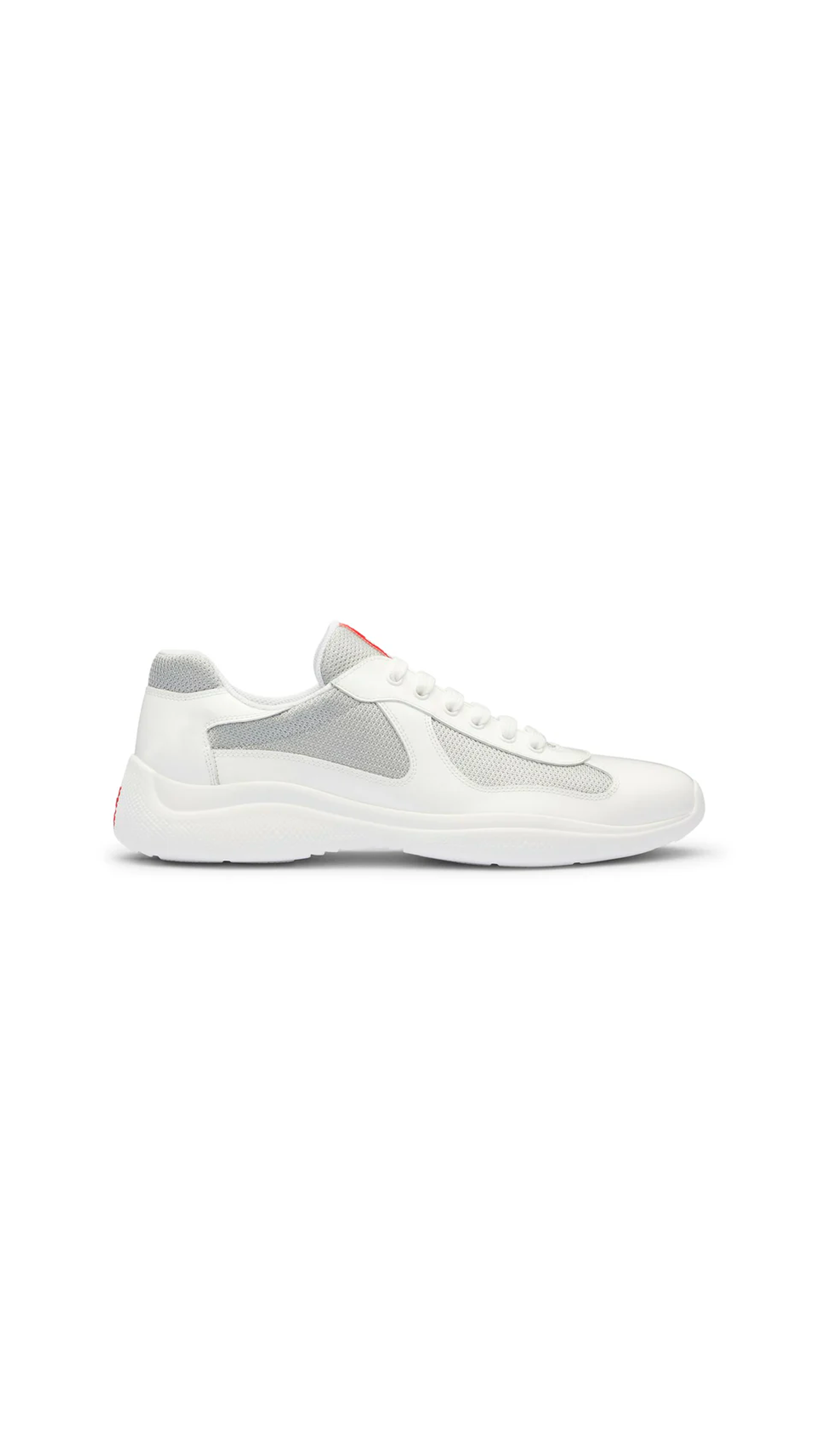 Patent Leather and Technical Fabric America's Cup Sneakers - White/Silver