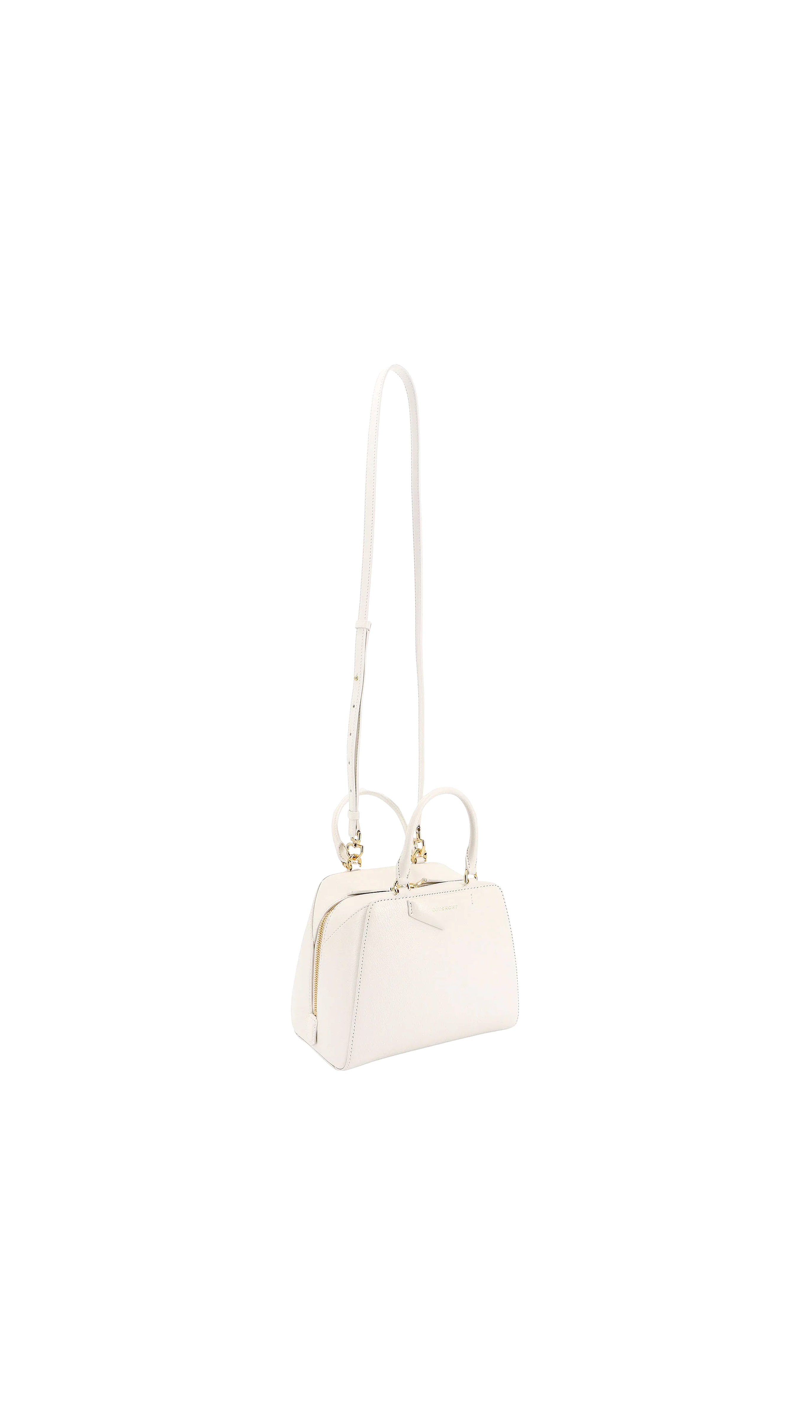 Mini Antigona Cube Bag in Leather - White