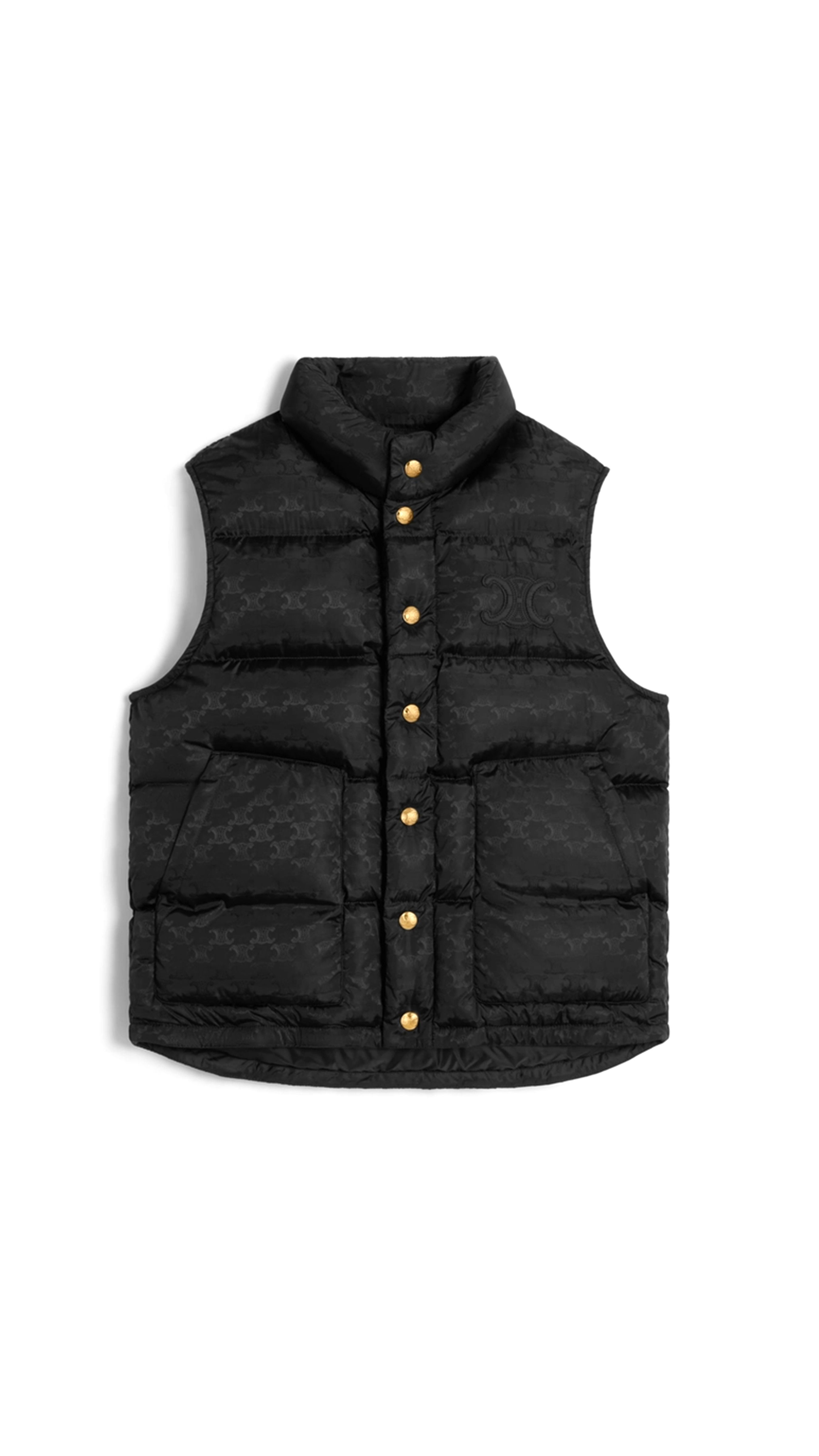 Monogrammed Blouson Jacket in Quilted Nylon - Black