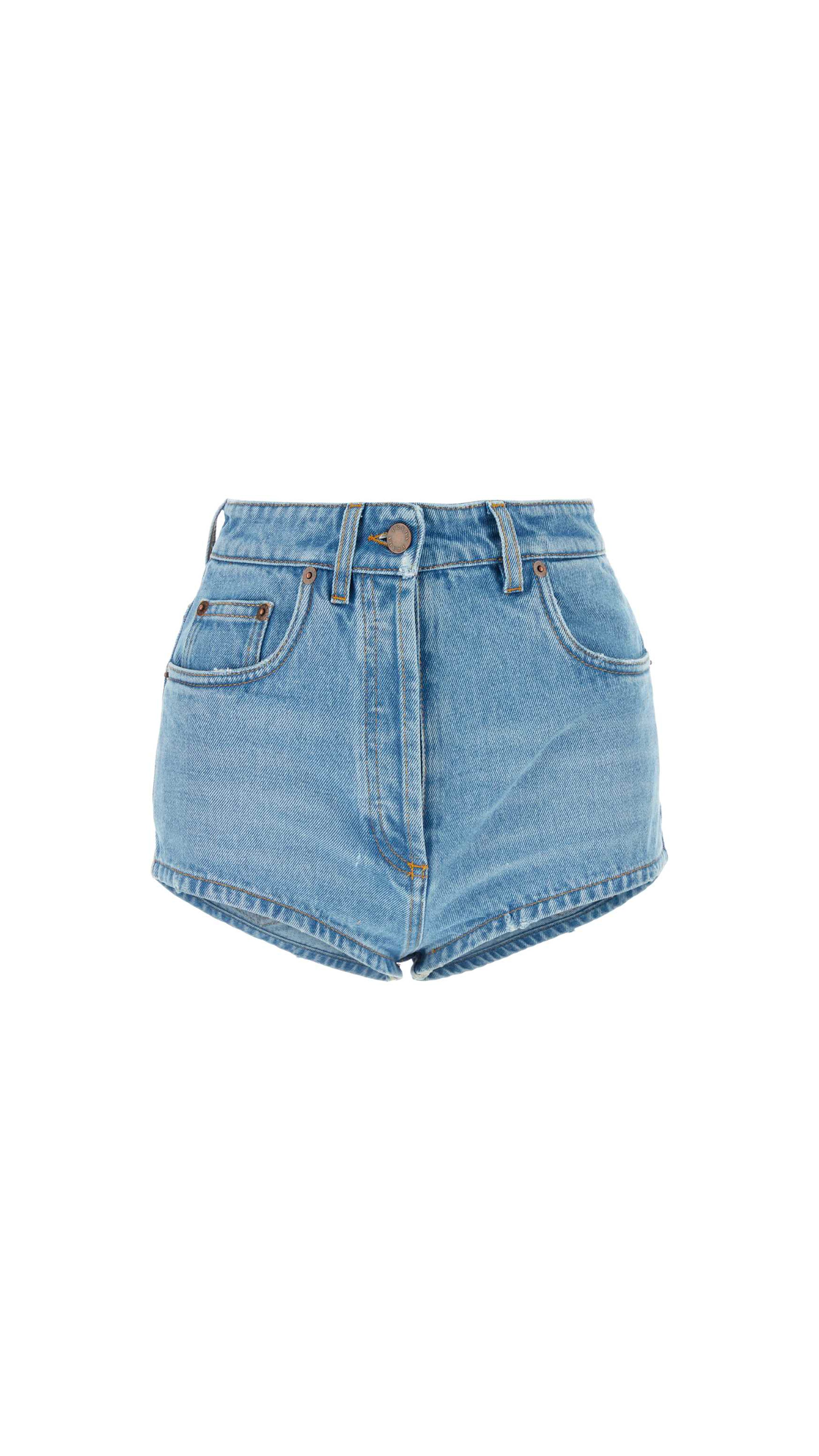 Denim Shorts with Logo - Blue