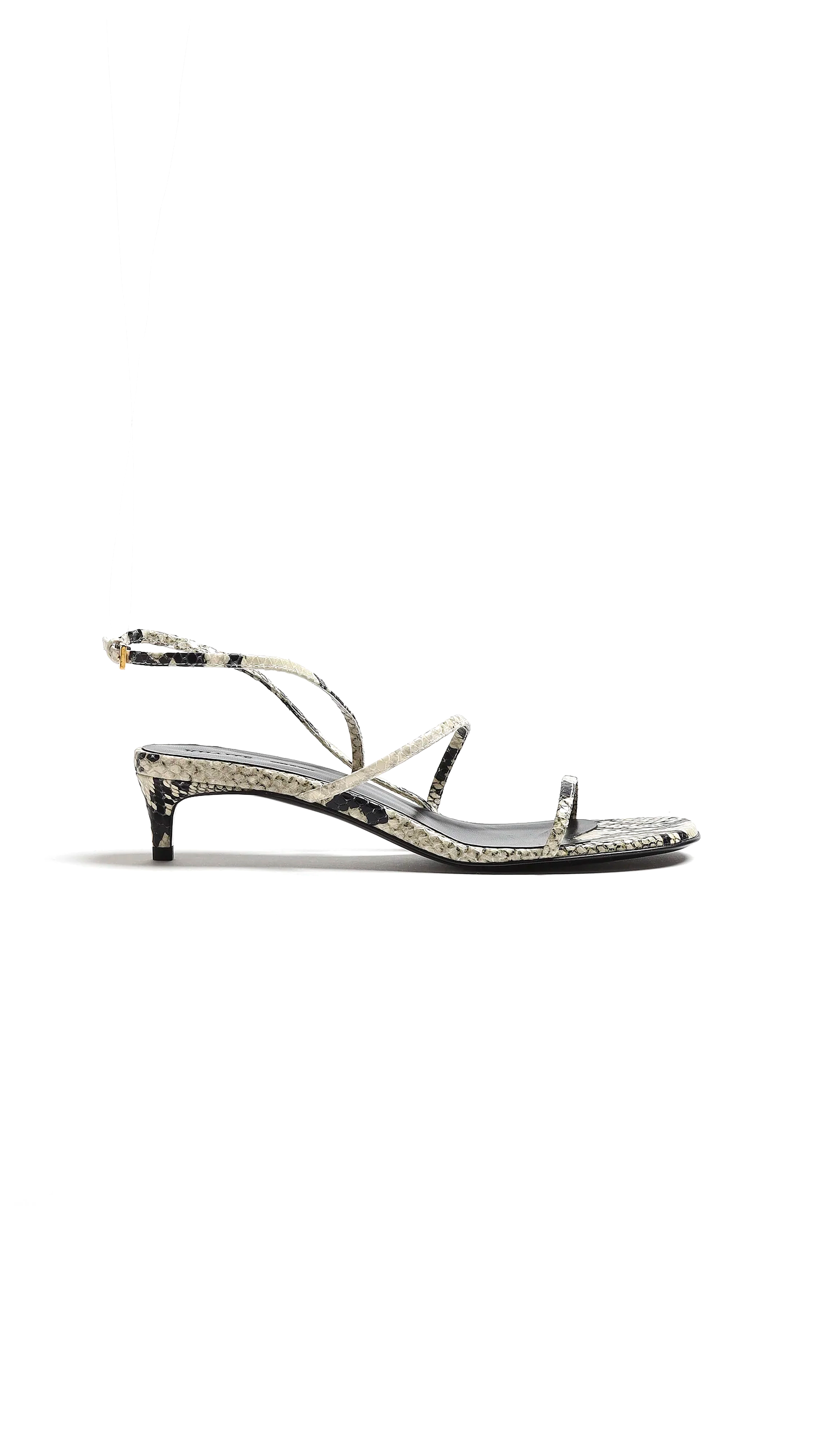 Loop Slingback Sandals - Natural Python-Embossed Leather