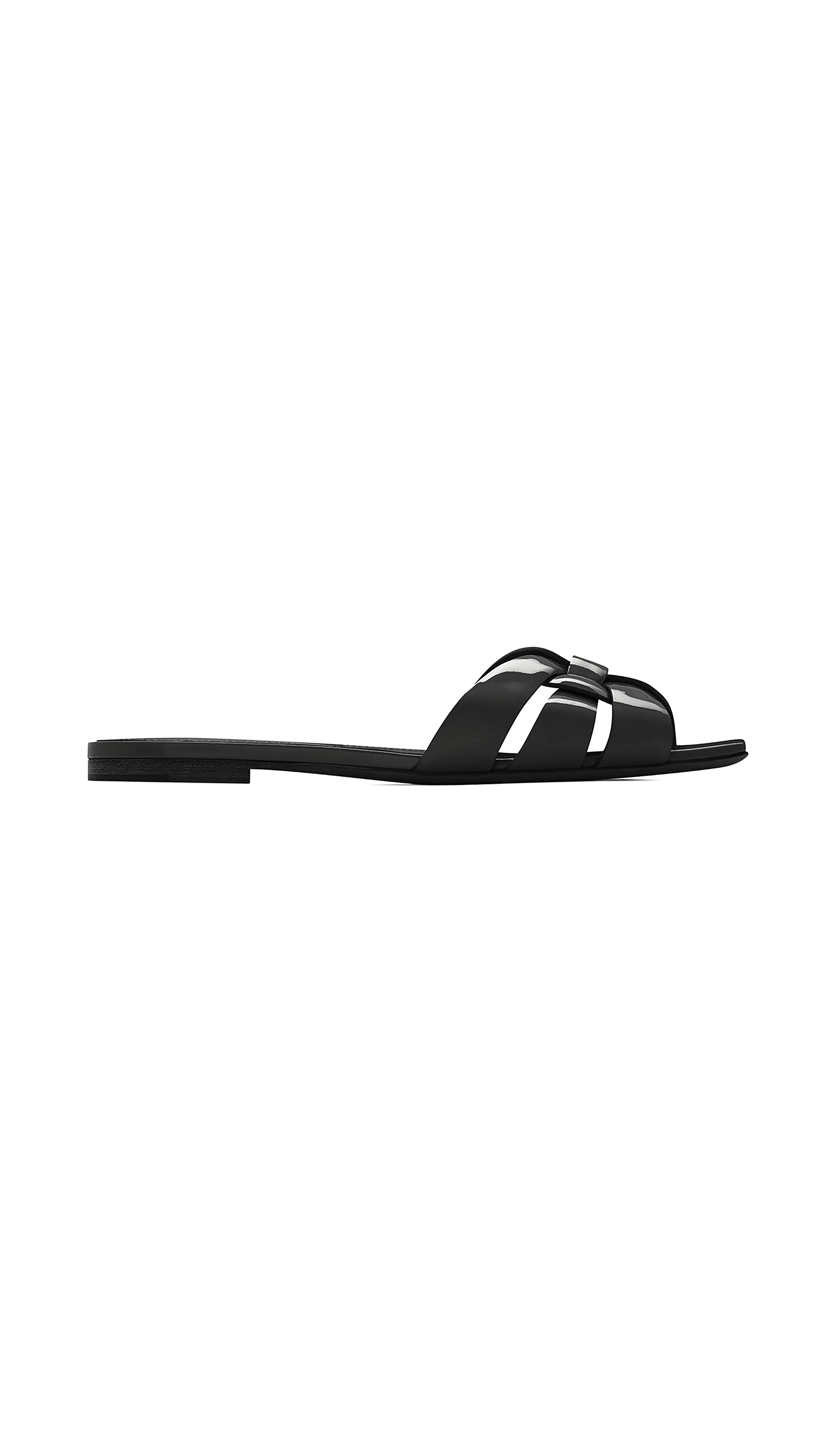 Tribute Flat Mules in Patent Leather - Black