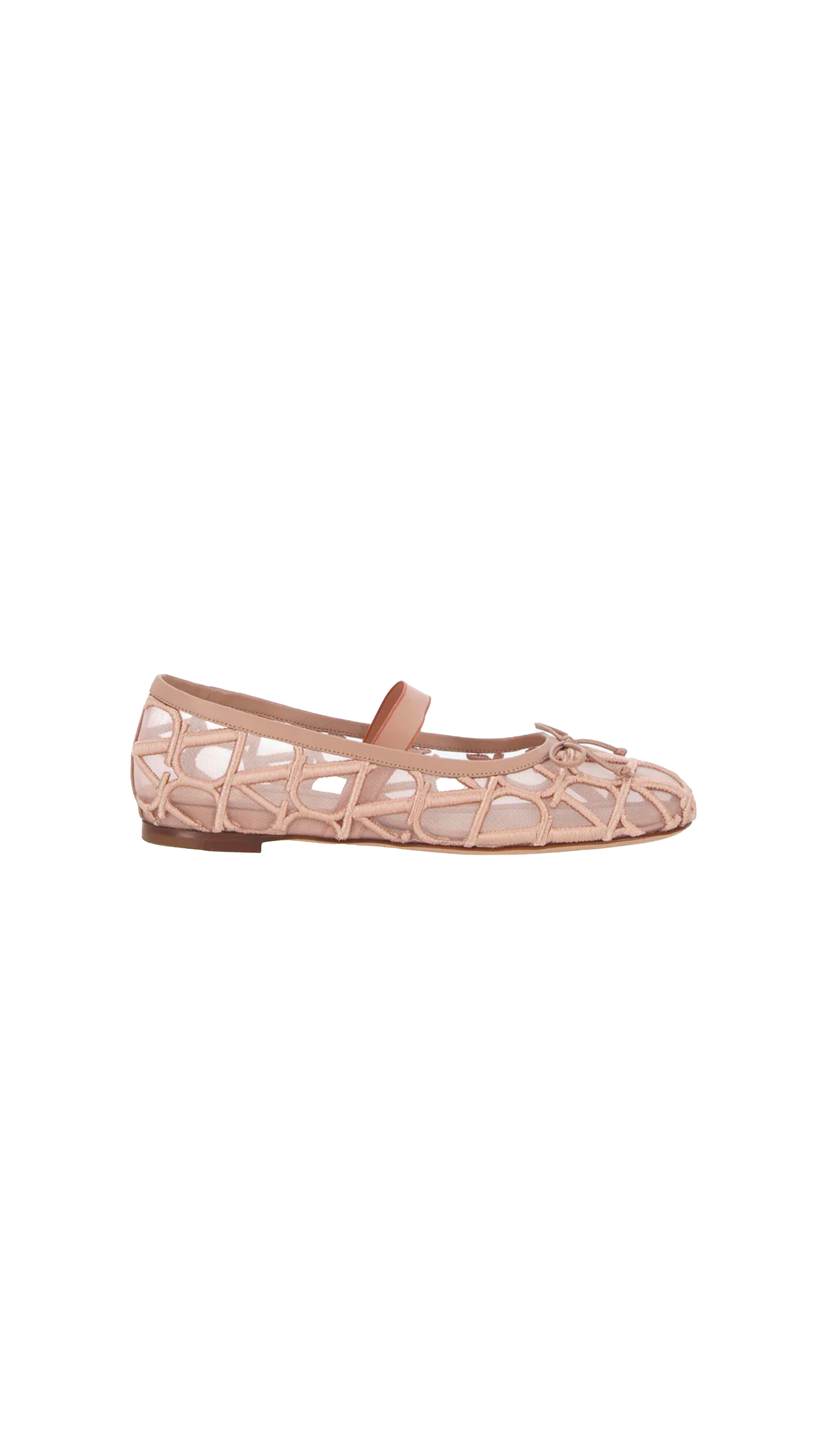 VLogo Tulle Ballerina Flats - Beige