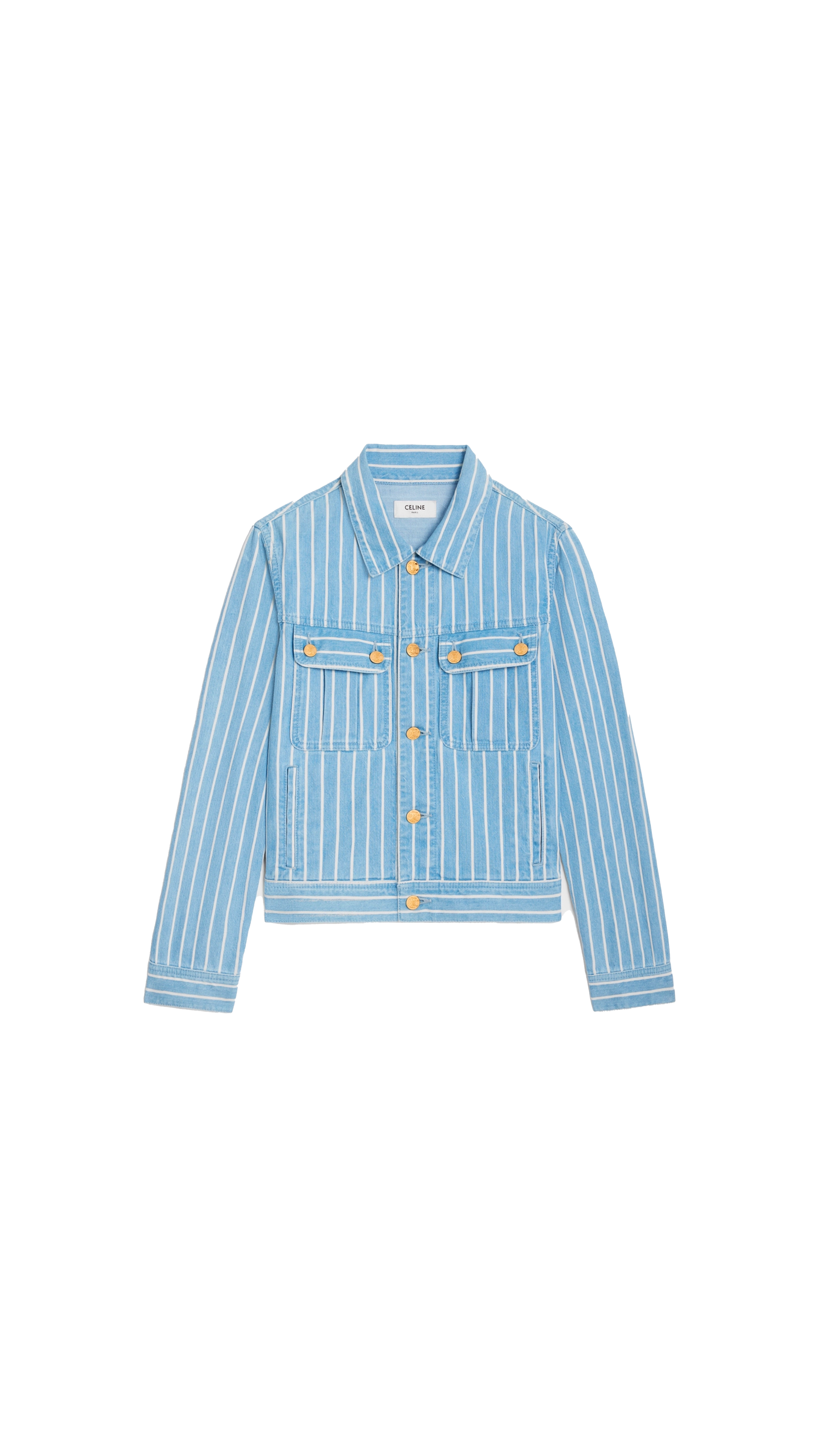 Stripped Denim Jacket - Blue