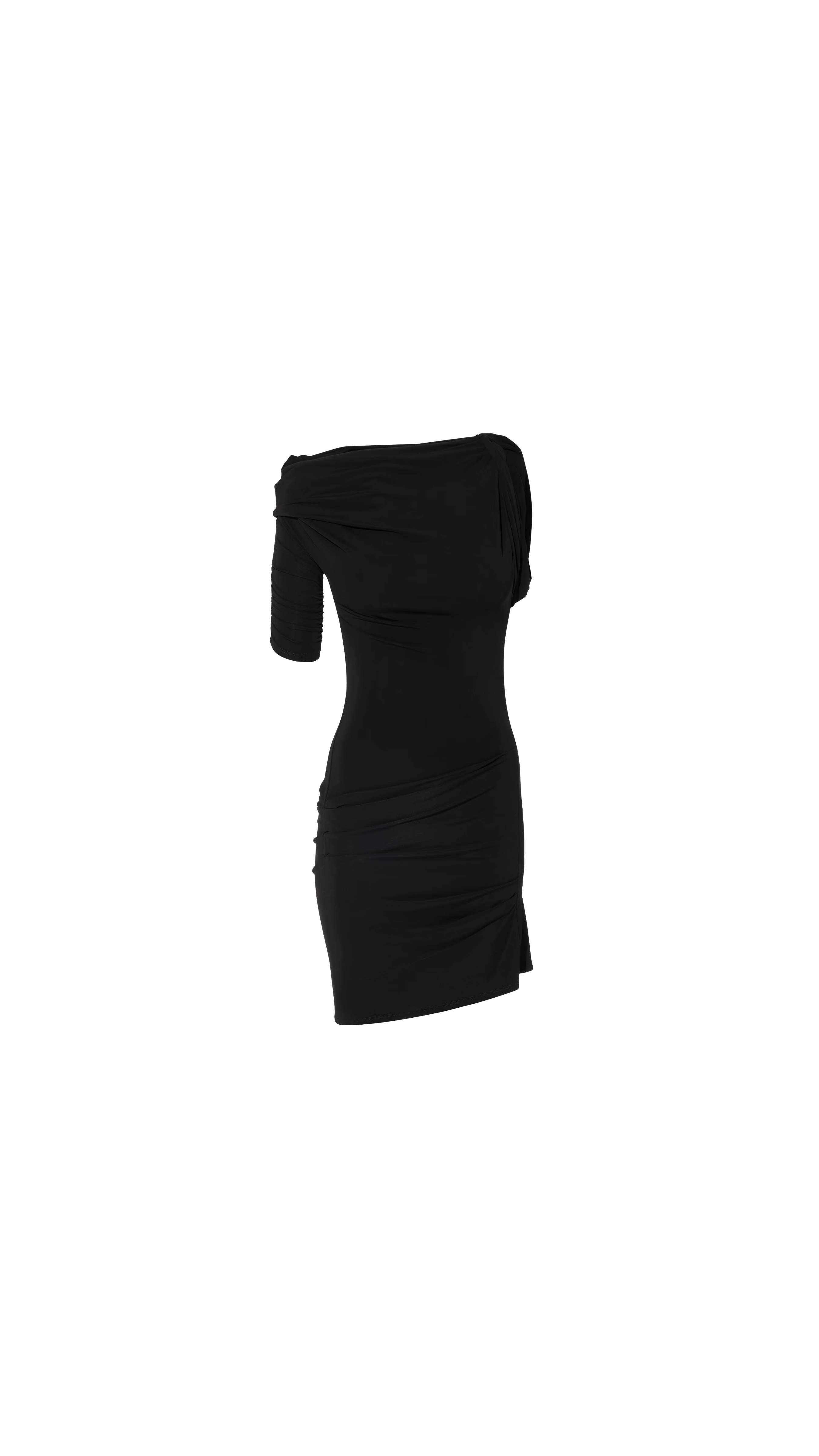 The Drapeado Mini Dress - Black