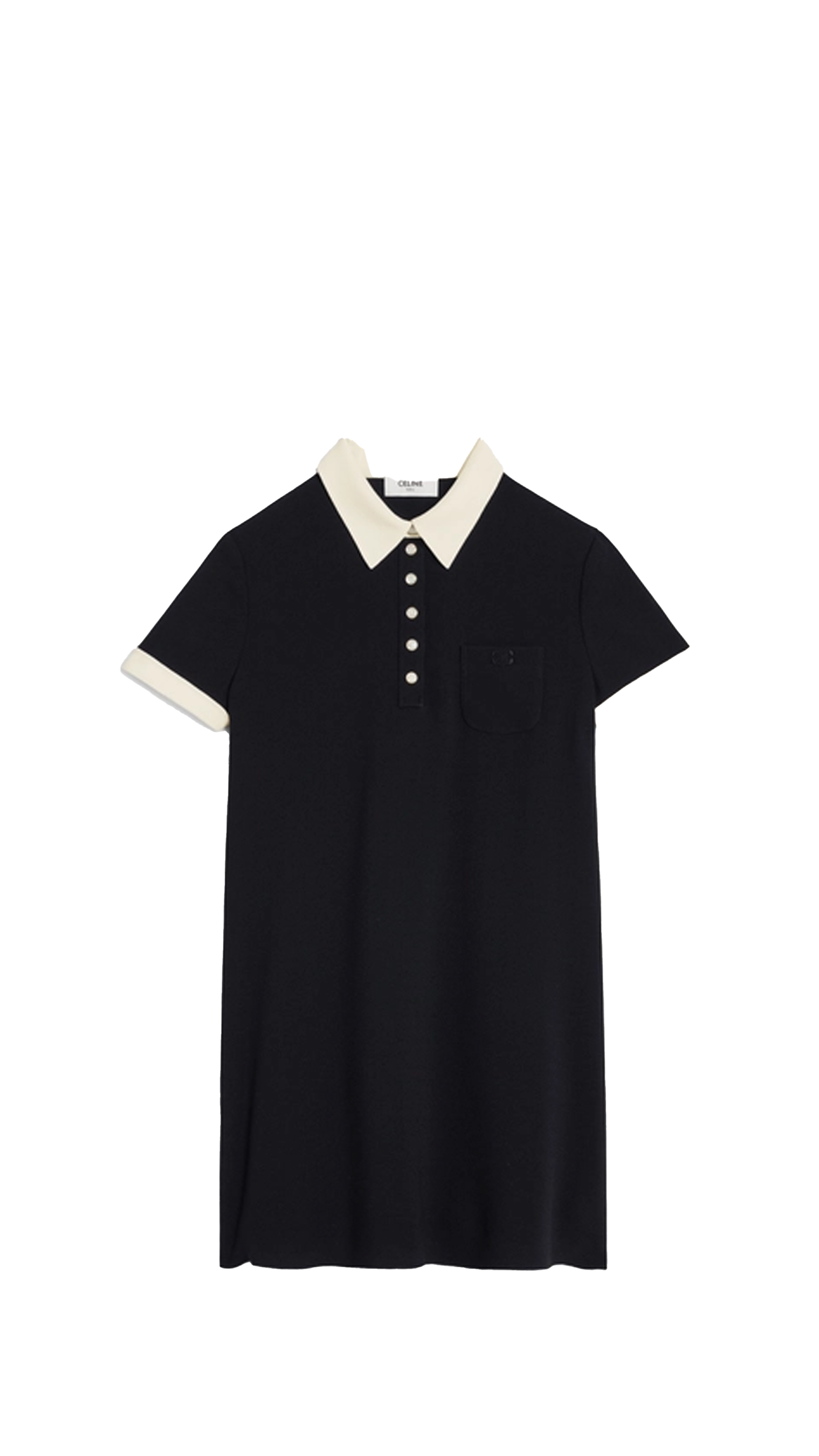 Mini Polo Dress In Viscose Sablé - Black