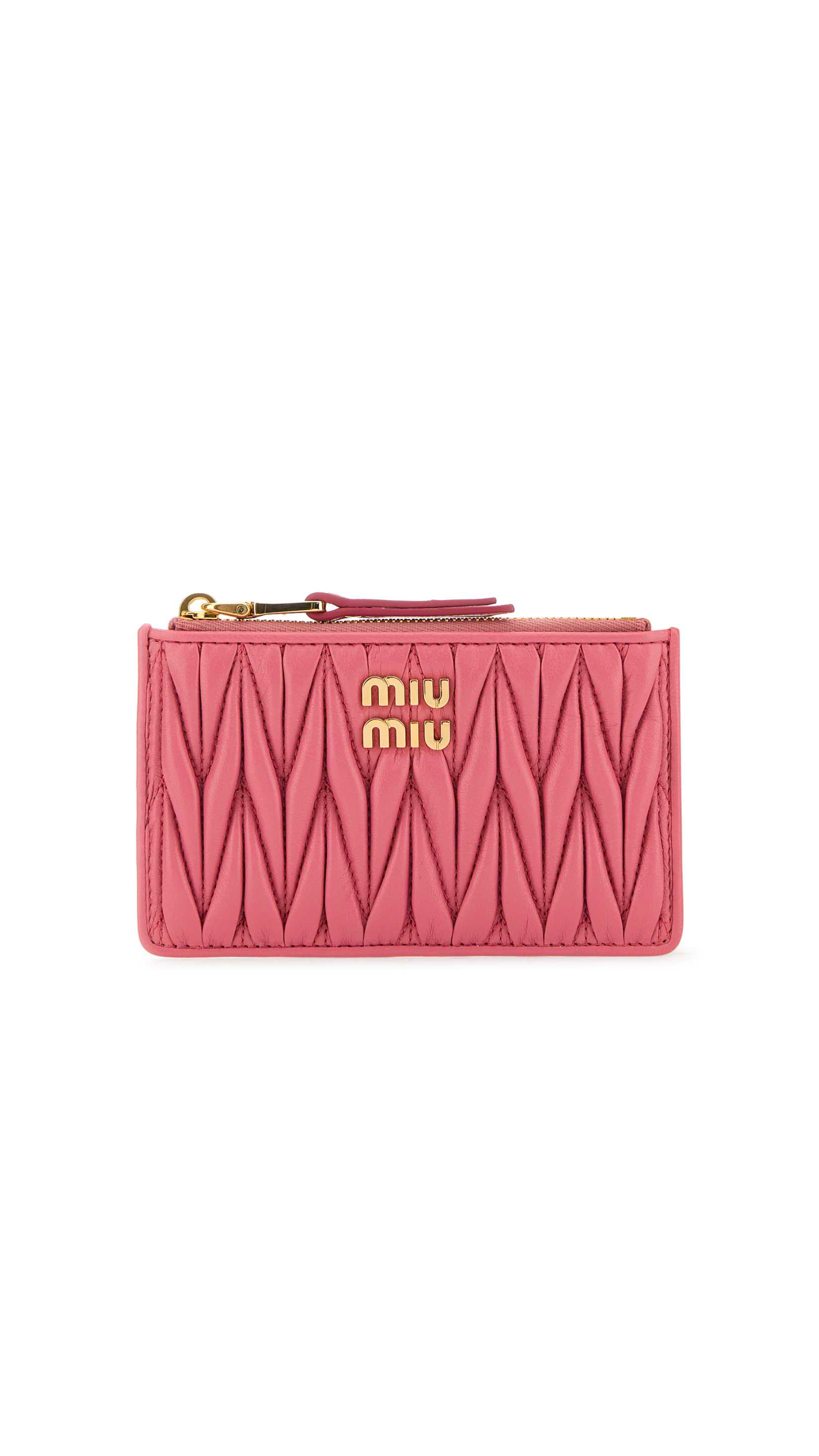 Matelassé Nappa Leather Envelope Wallet - Pink