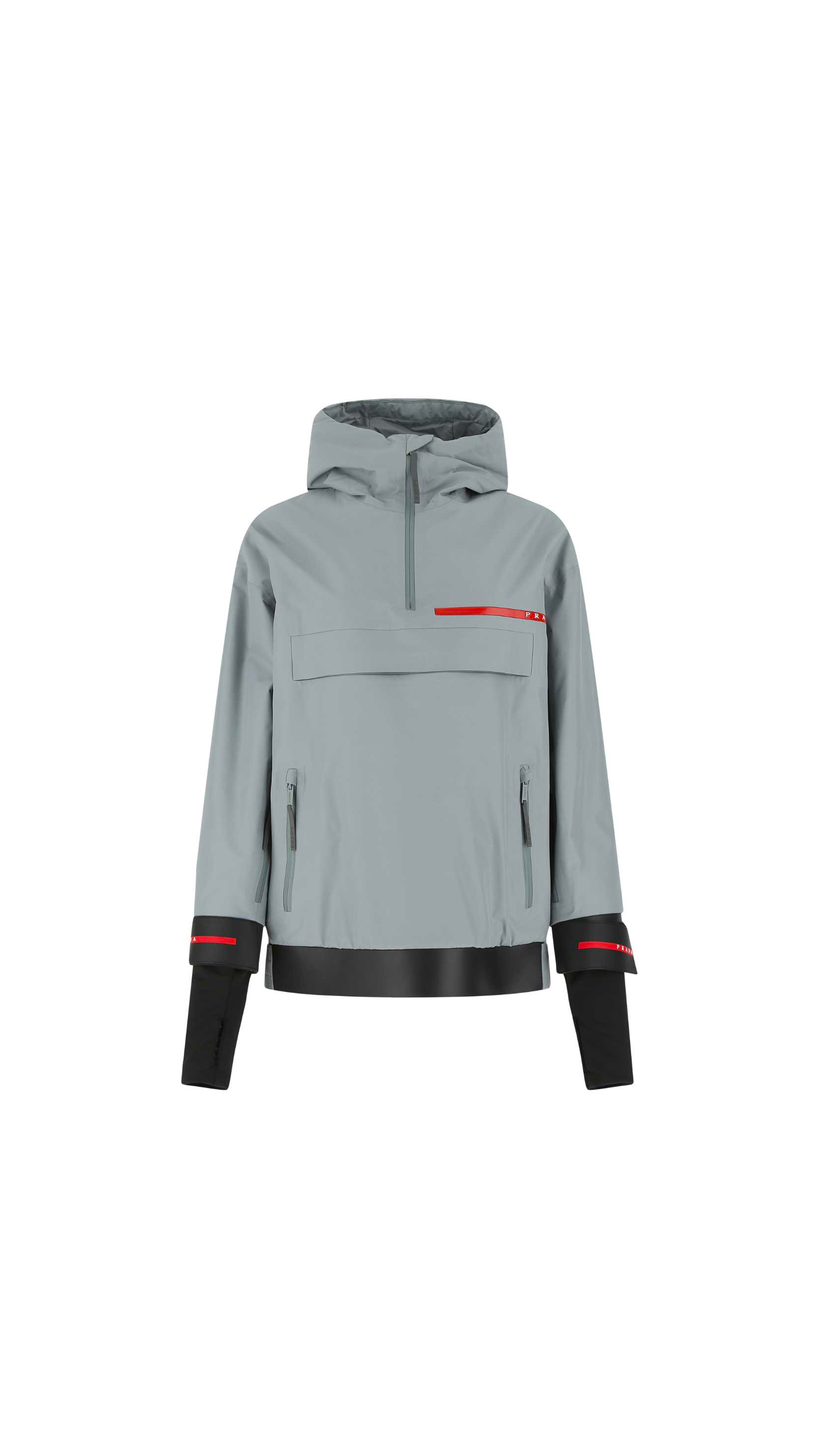 Prada Logo Detailed Ski Zip-Up Jacket - Grey