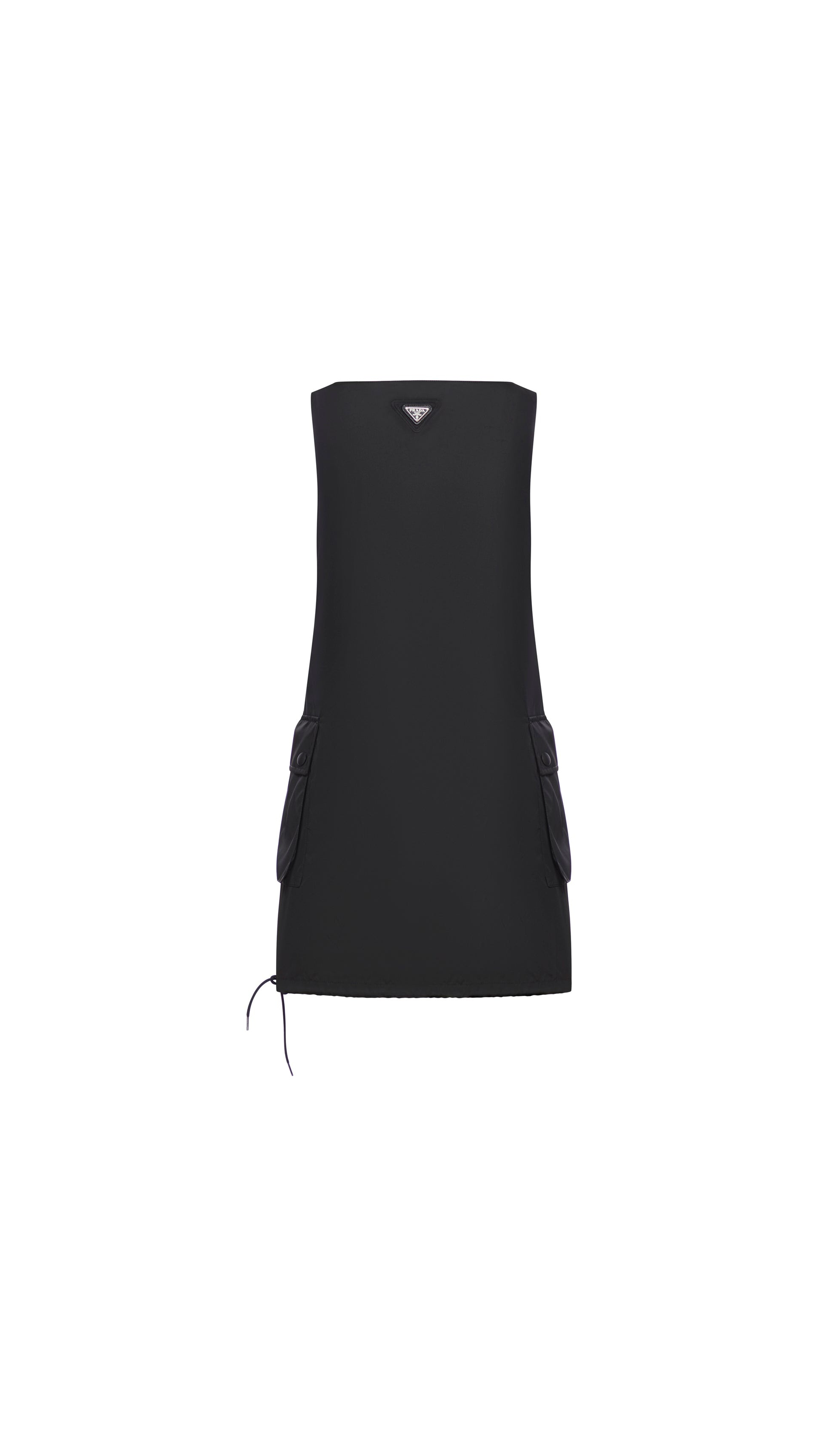 Re-nylon Dress With Applied Pockets - Black