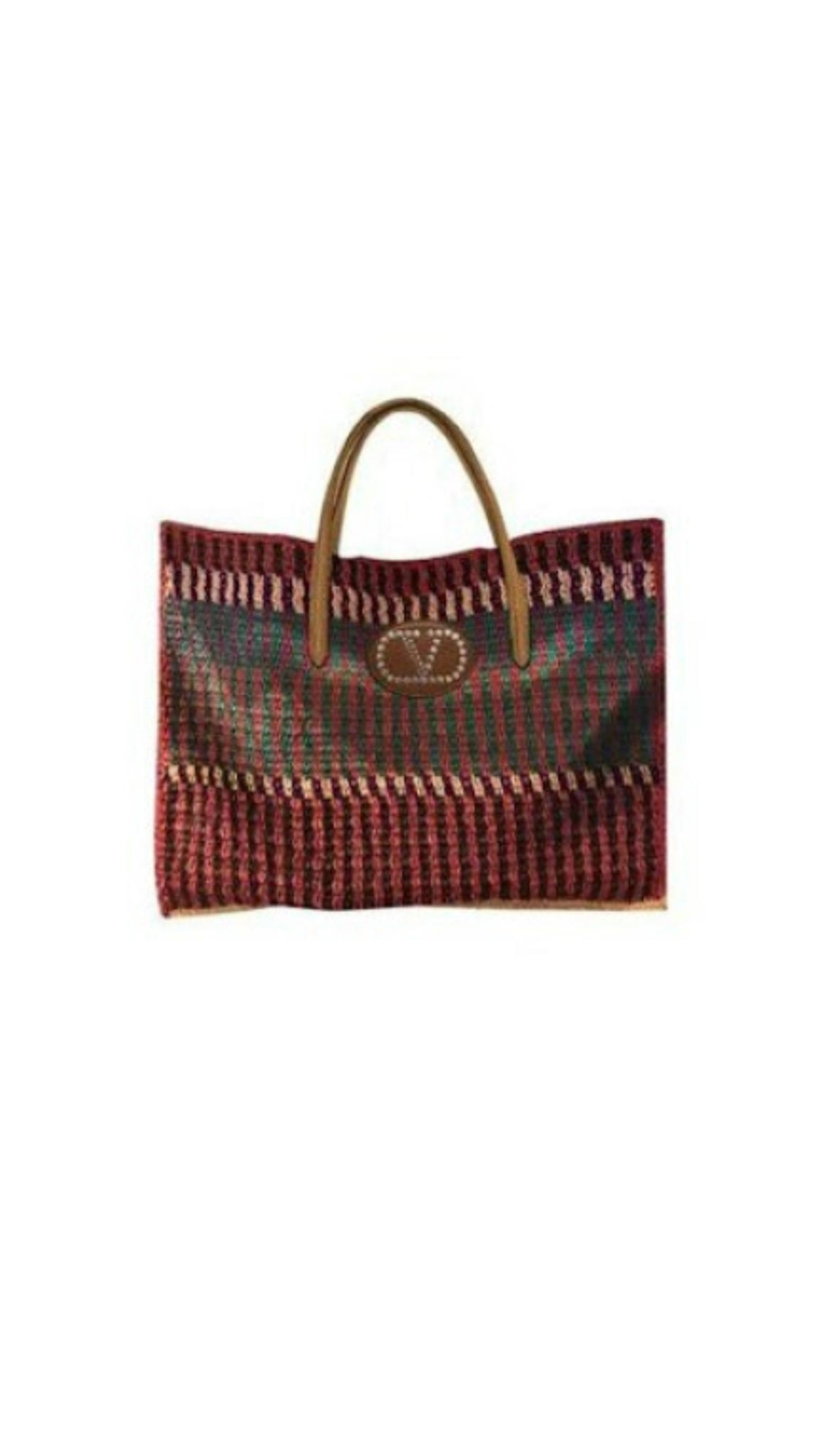 Vlogo Signature Raffia Shoulder Bag - Multicolour