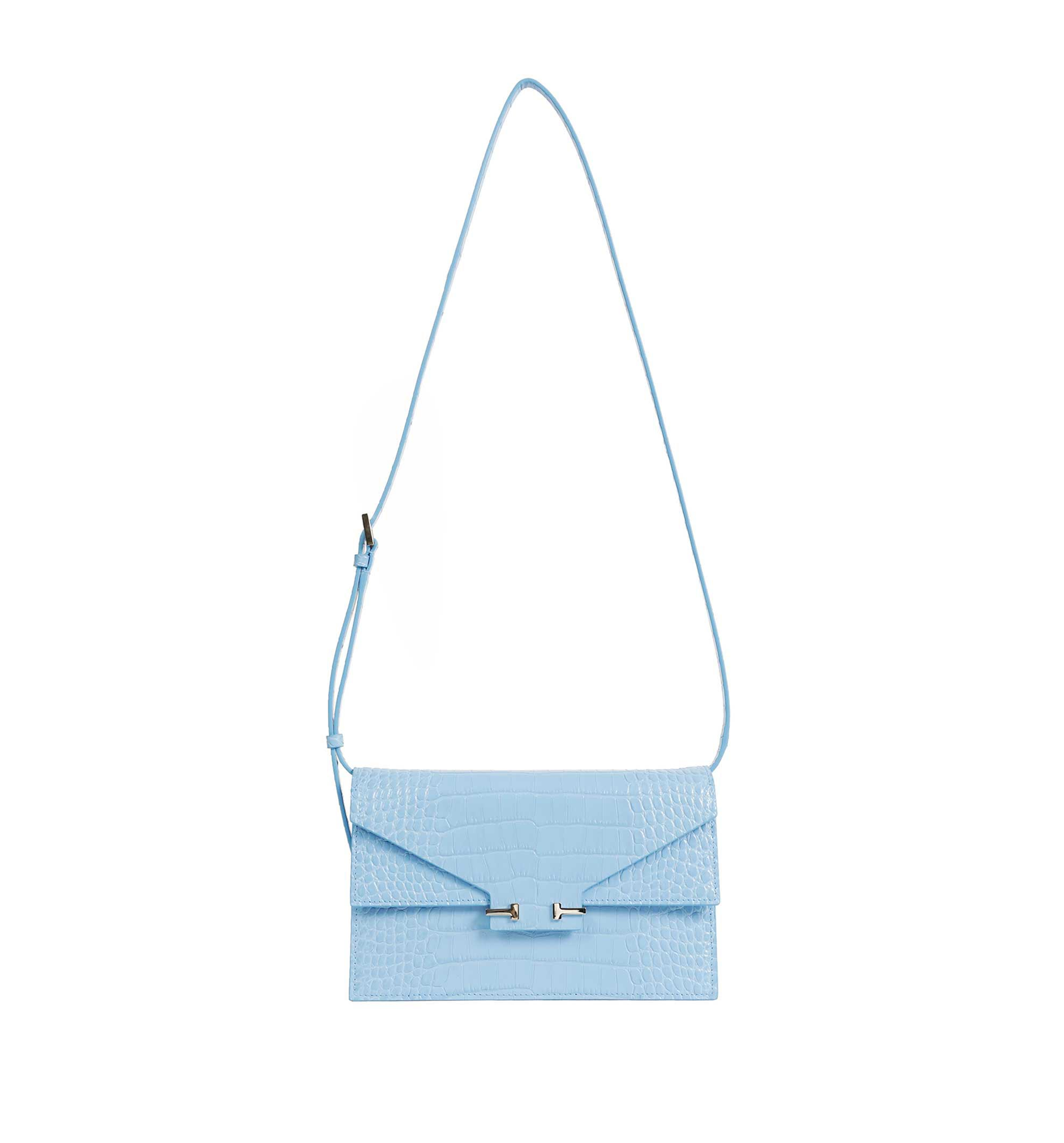 Printed croc aube shoulder bag
