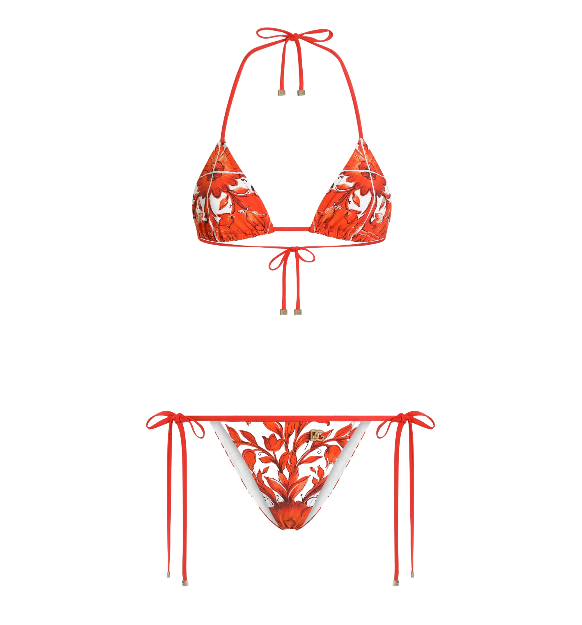 Majolica-print bikini
