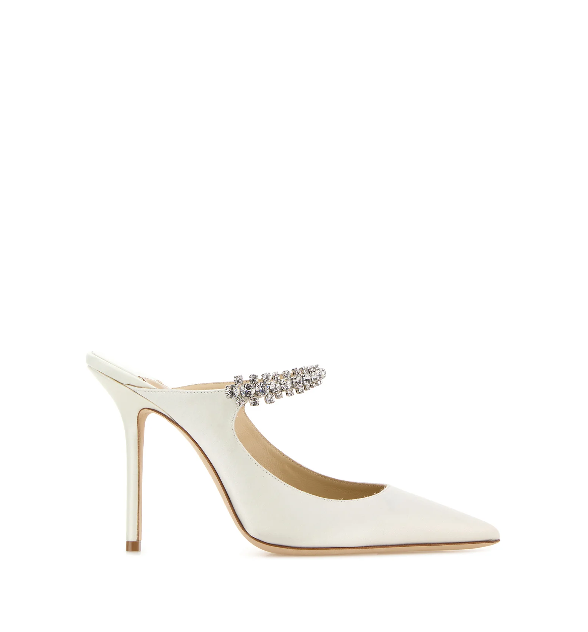 White satin Bing 100 mules