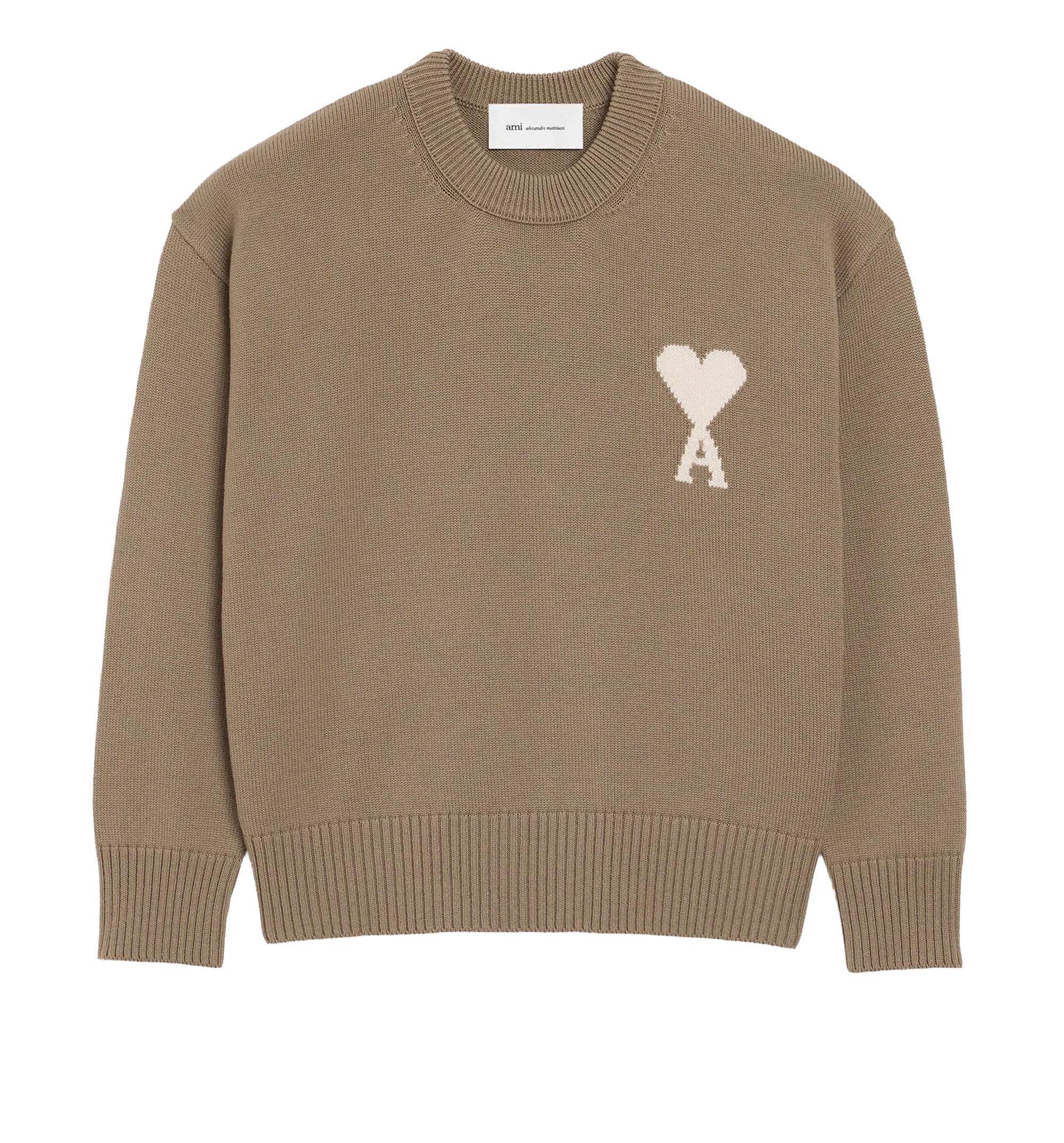 Beige Wool And Cotton Crewneck Ami De Coeur Sweater