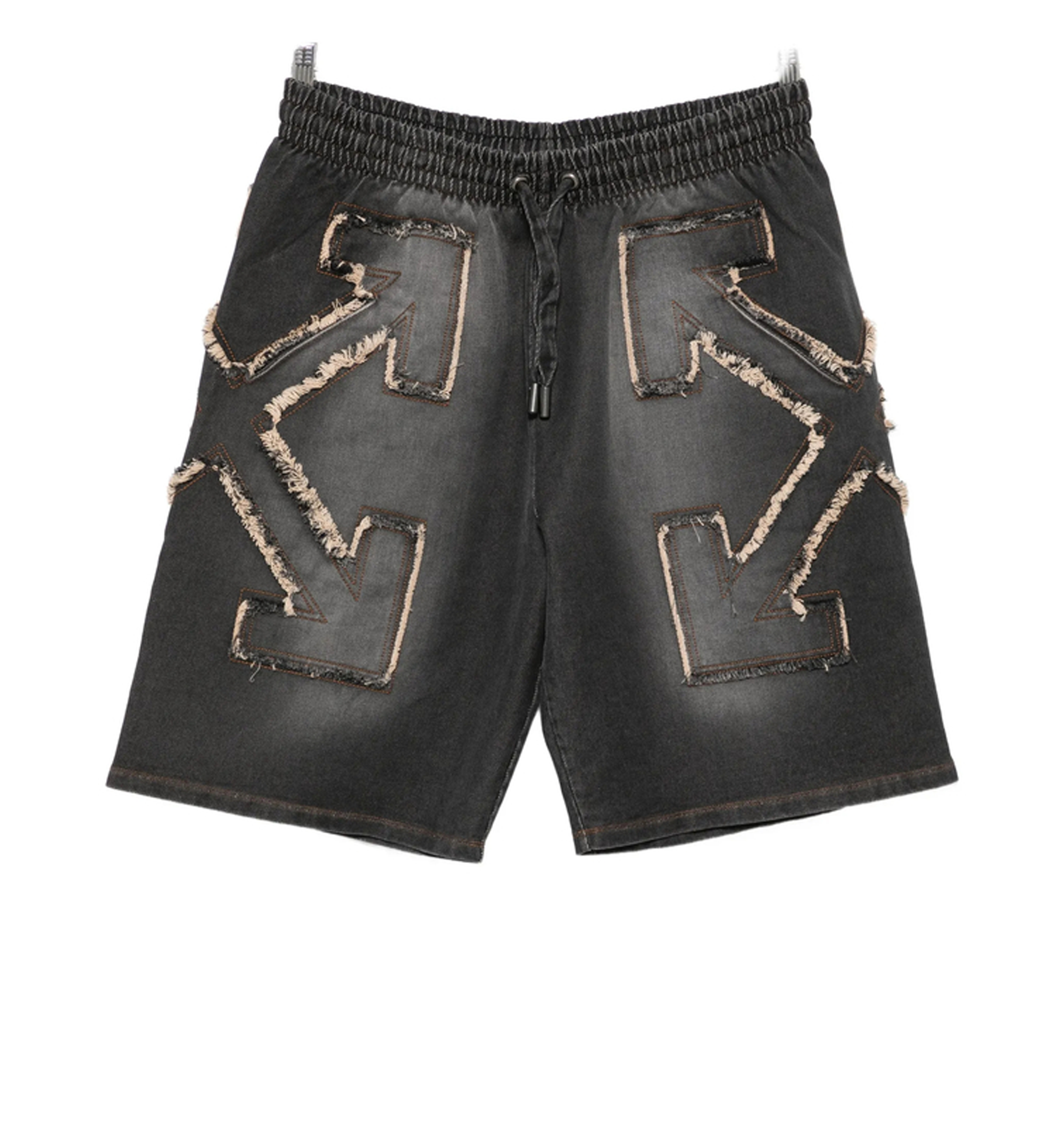 Arrow Frayed Patchwork Shorts