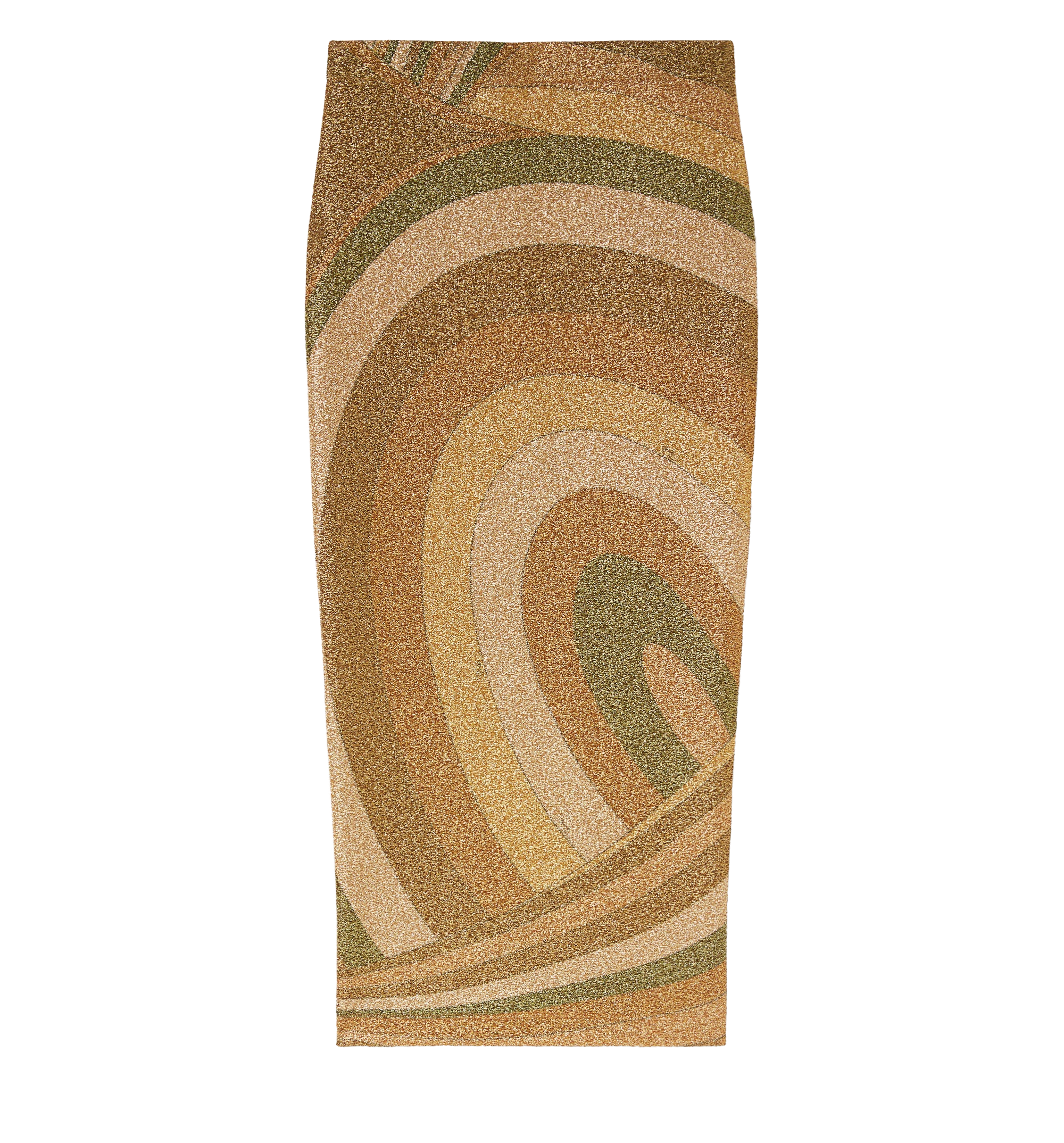 Iride Print Lamé Jersey Midi Skirt