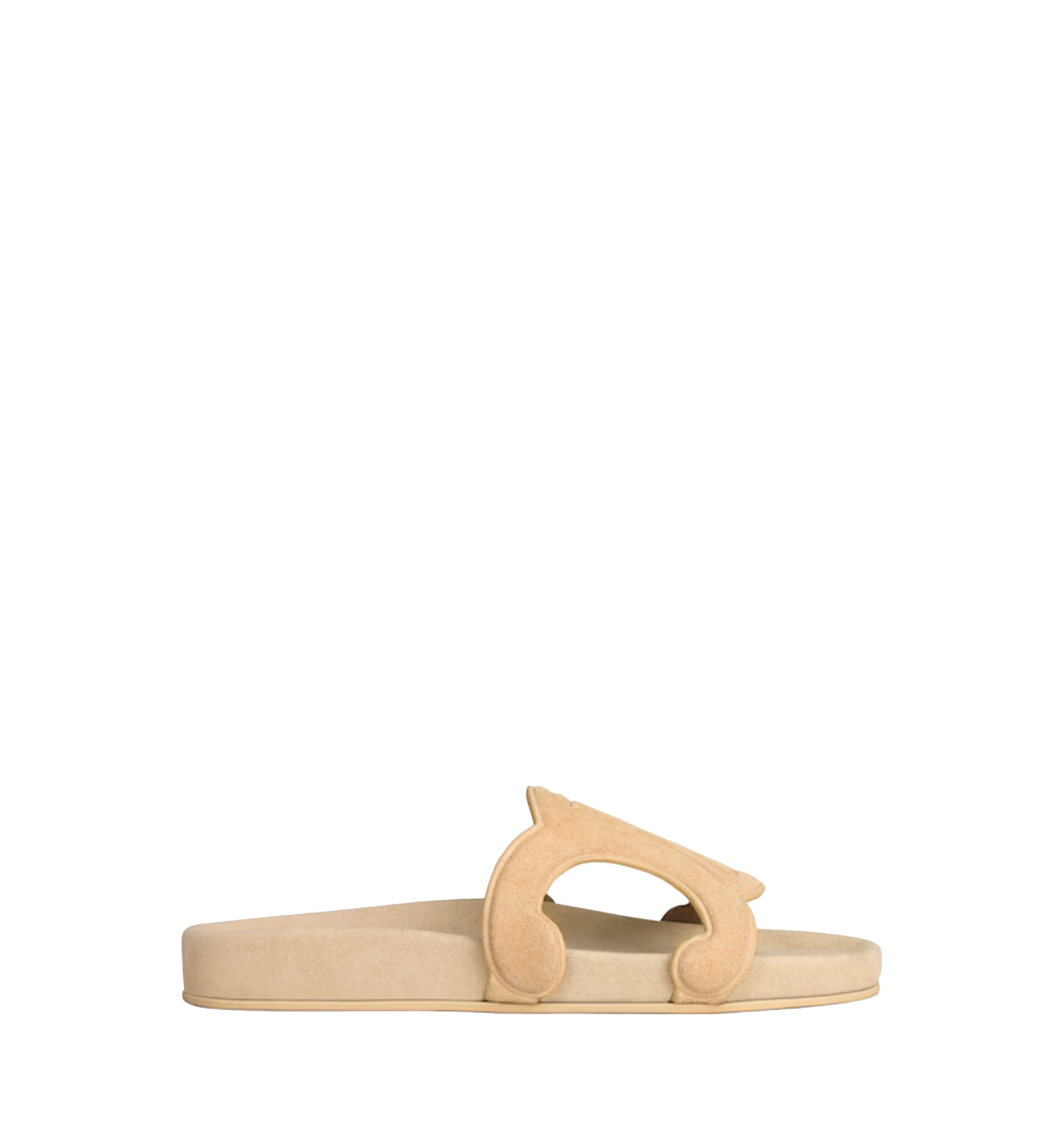 Triomphe Slide In Suede Calfskin