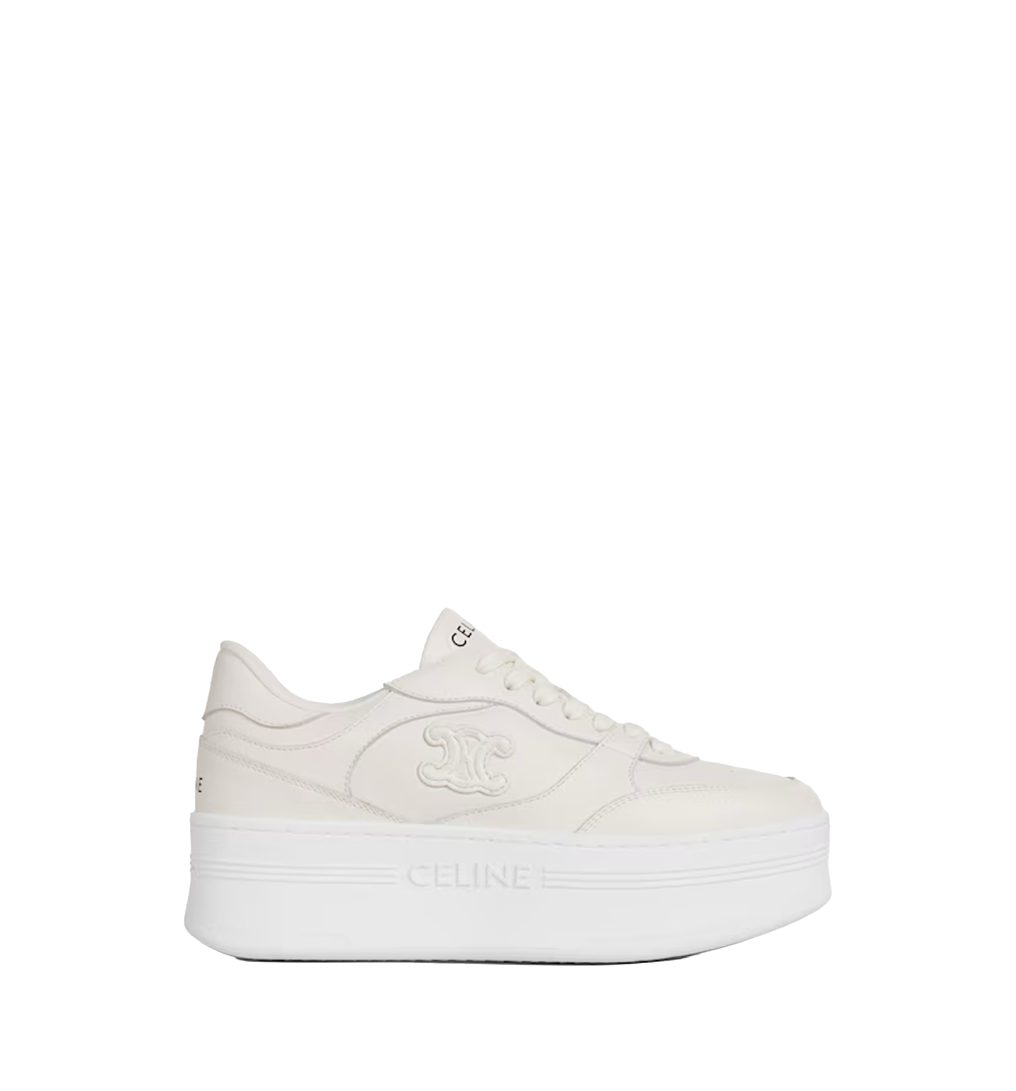 Block Wedge Sneaker With Triomphe Patch In Calfskin