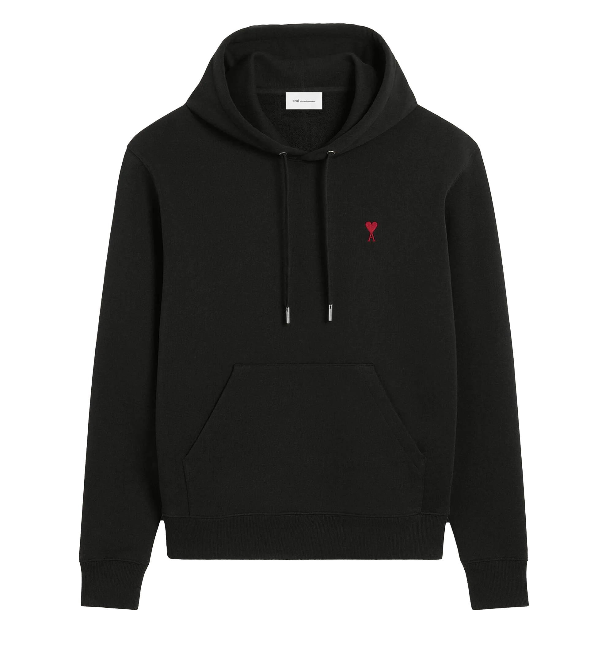 Black Cotton Red Ami De Coeur Hoodie