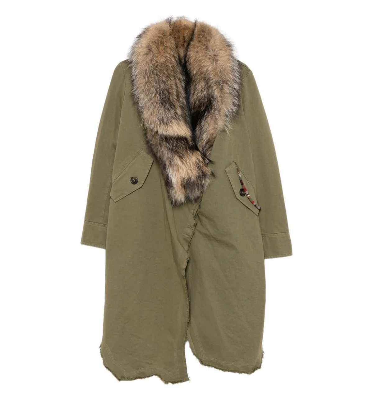 Wool midi parka coat