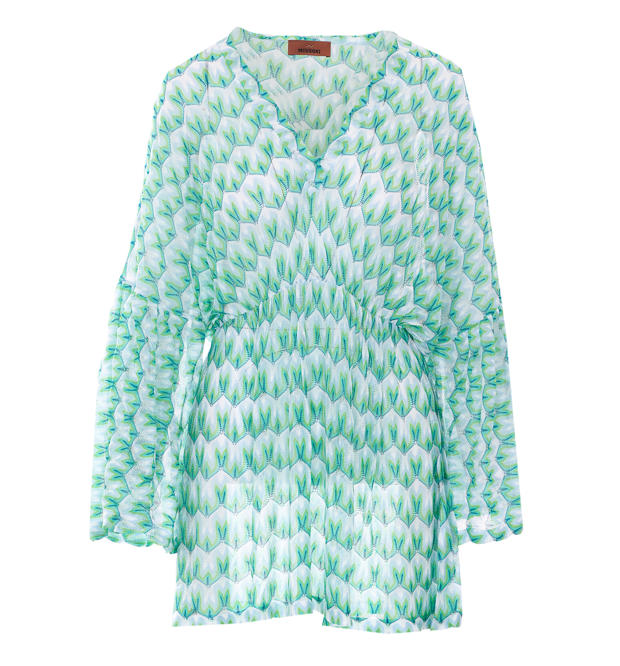 Short Beach Cover-Up In Viscose With Floral Pattern