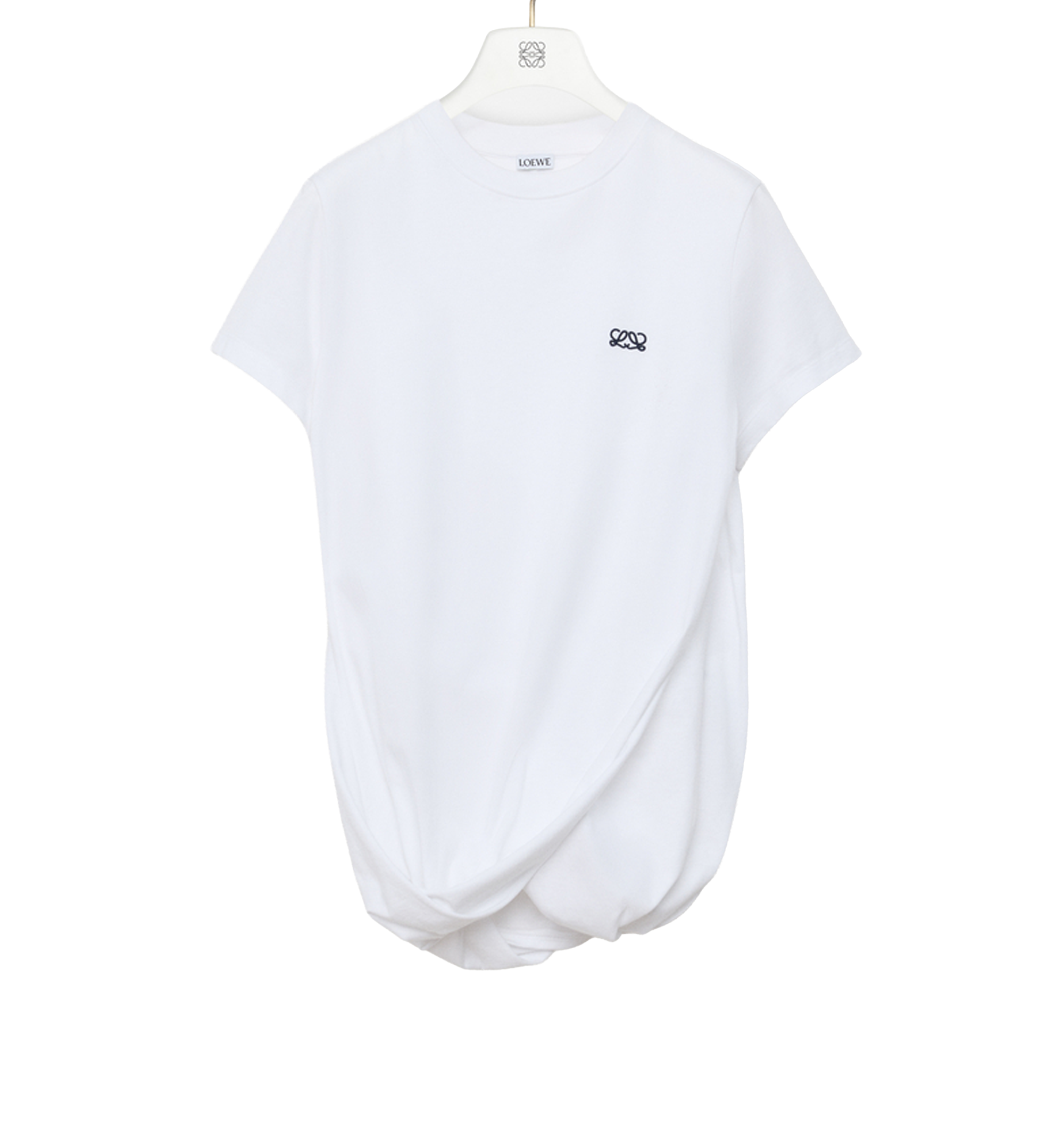 Draped T-shirt in cotton
