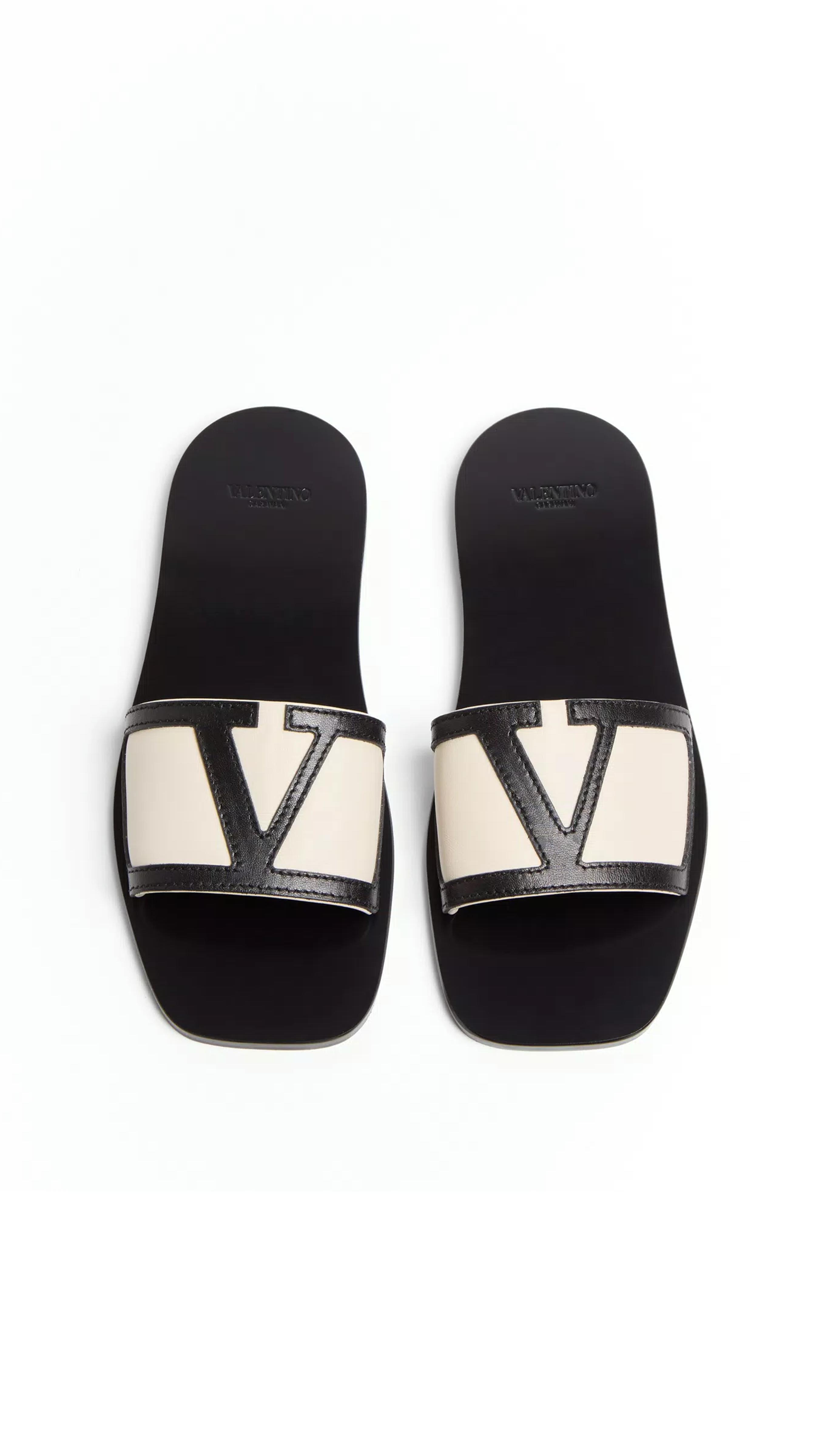 Viva Superstar Slide Sandal in Nappa Leather - Butter\Black