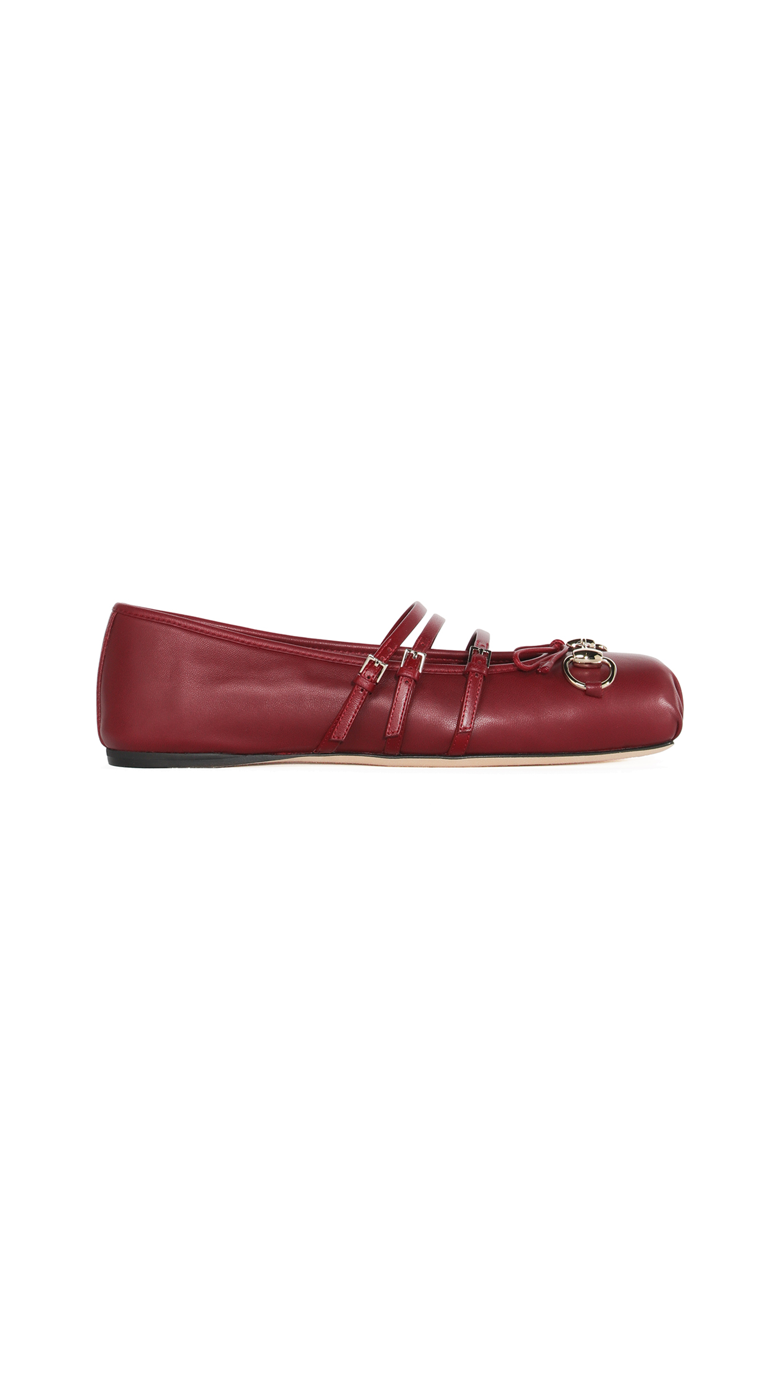 Leather Horsebit Flat - Rosso Ancora