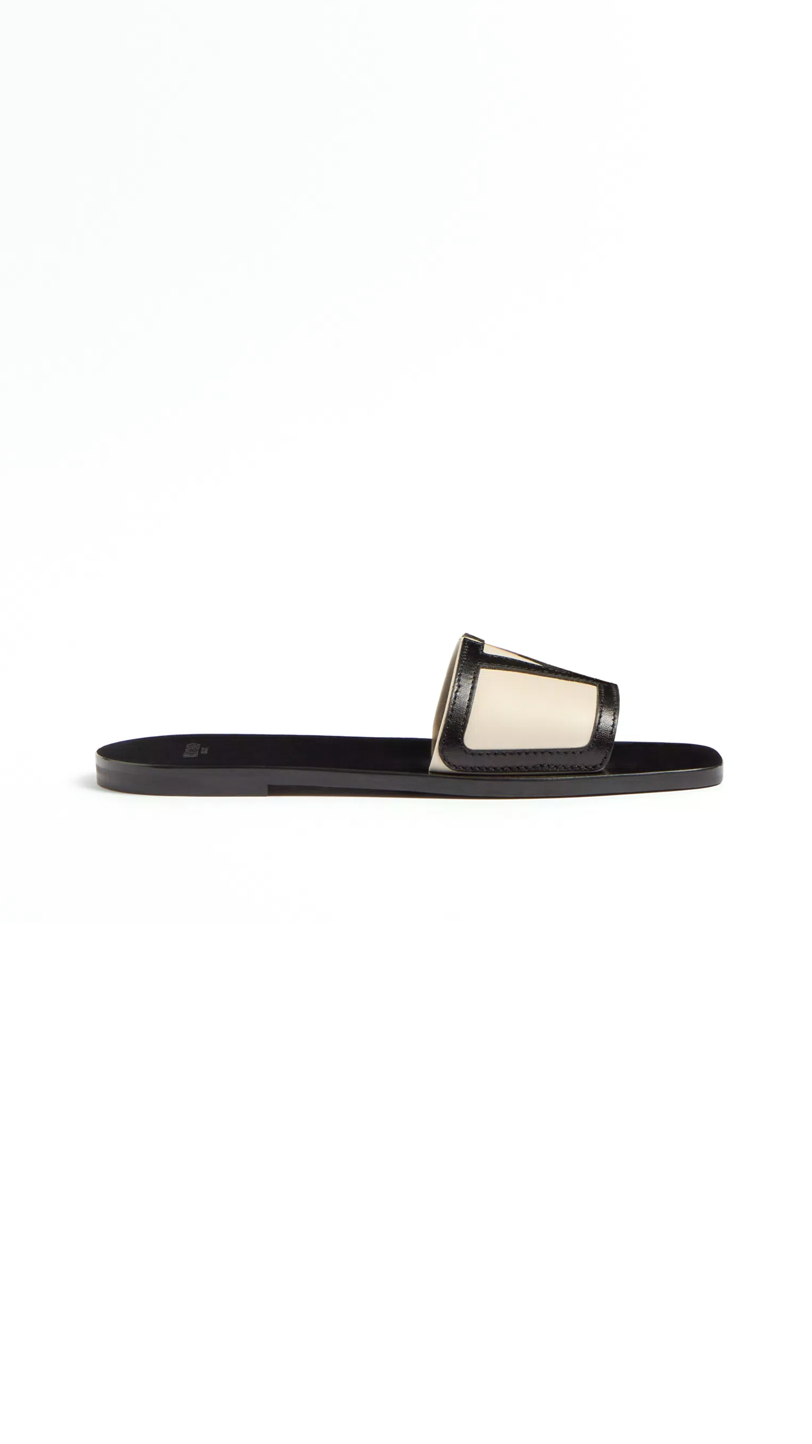 Viva Superstar Slide Sandal in Nappa Leather - Butter\Black