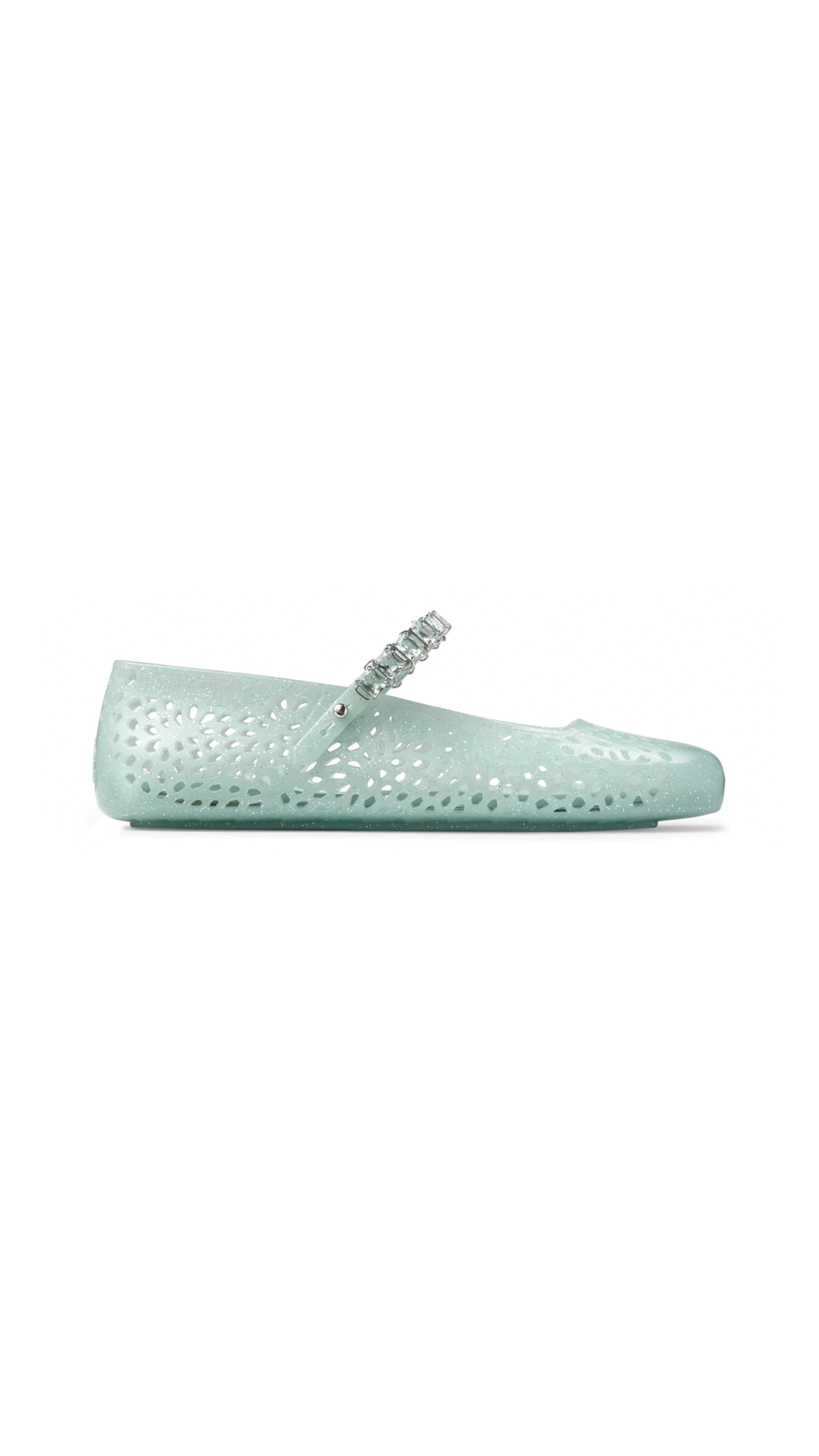 The Jelly Ballerina Flats - Light Verde/Silver Mix