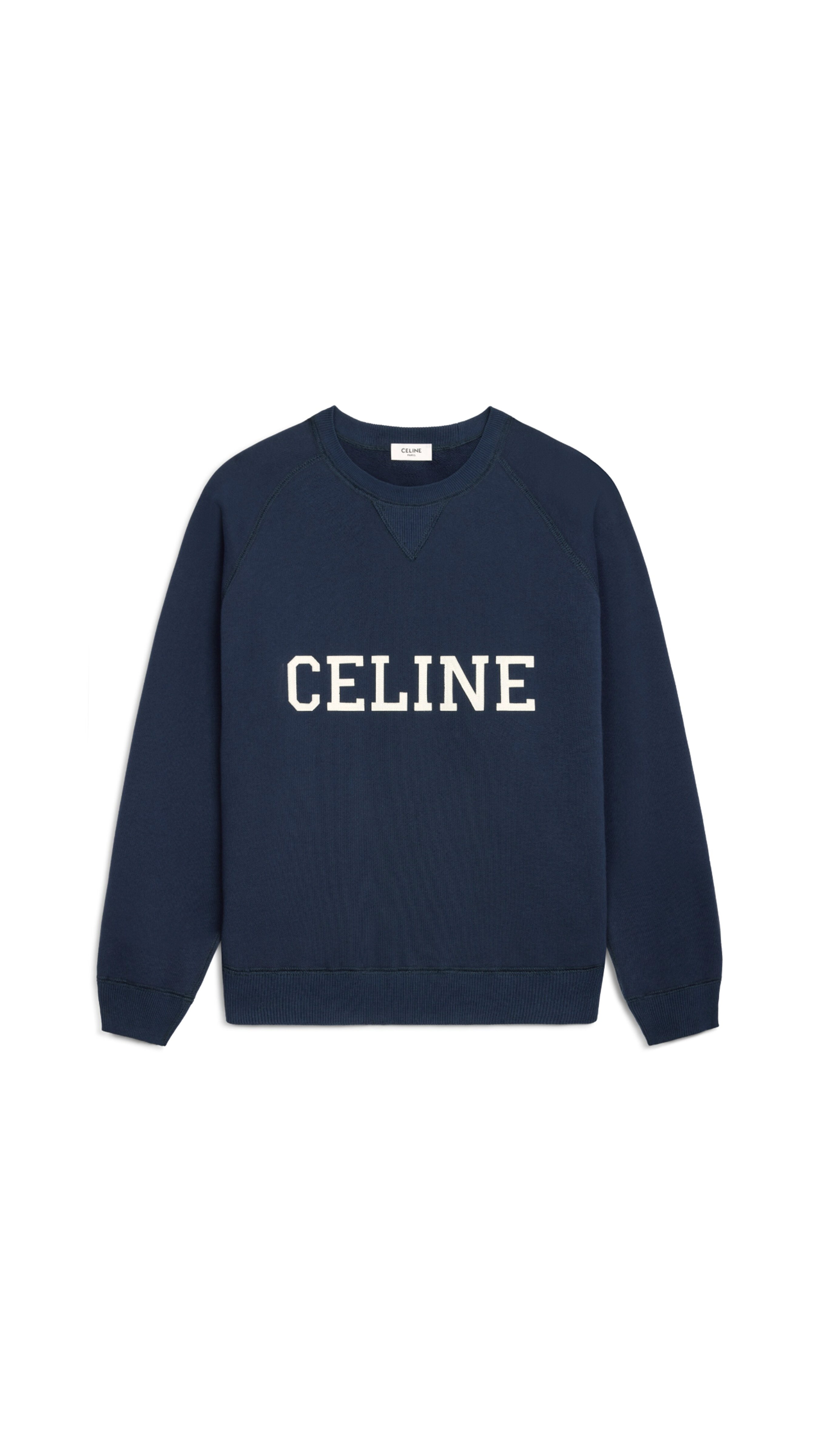 Loose Sweatshirt in Cotton Fleece - Navy