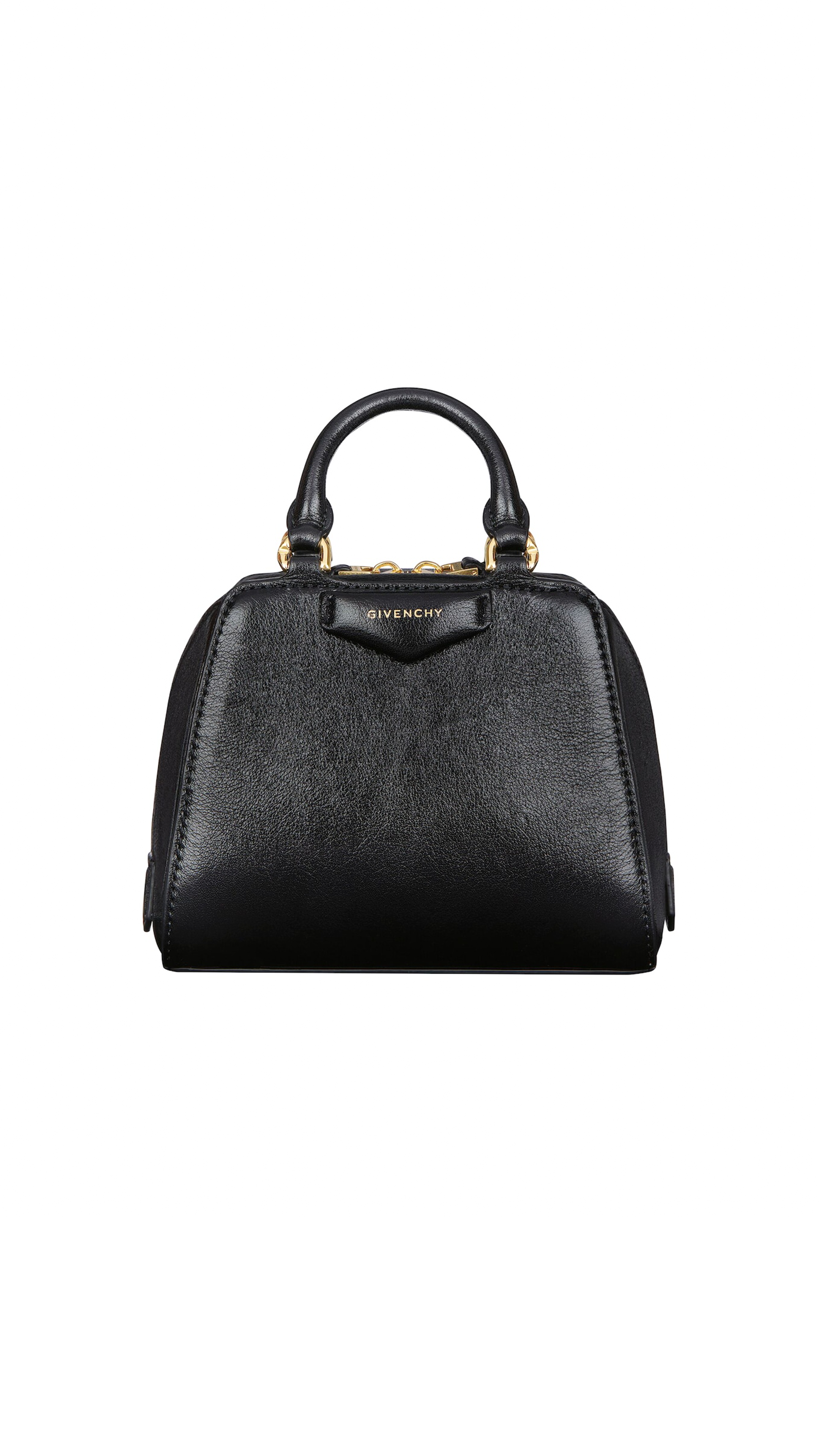 Nano Antigona Cube Bag in Leather - Black