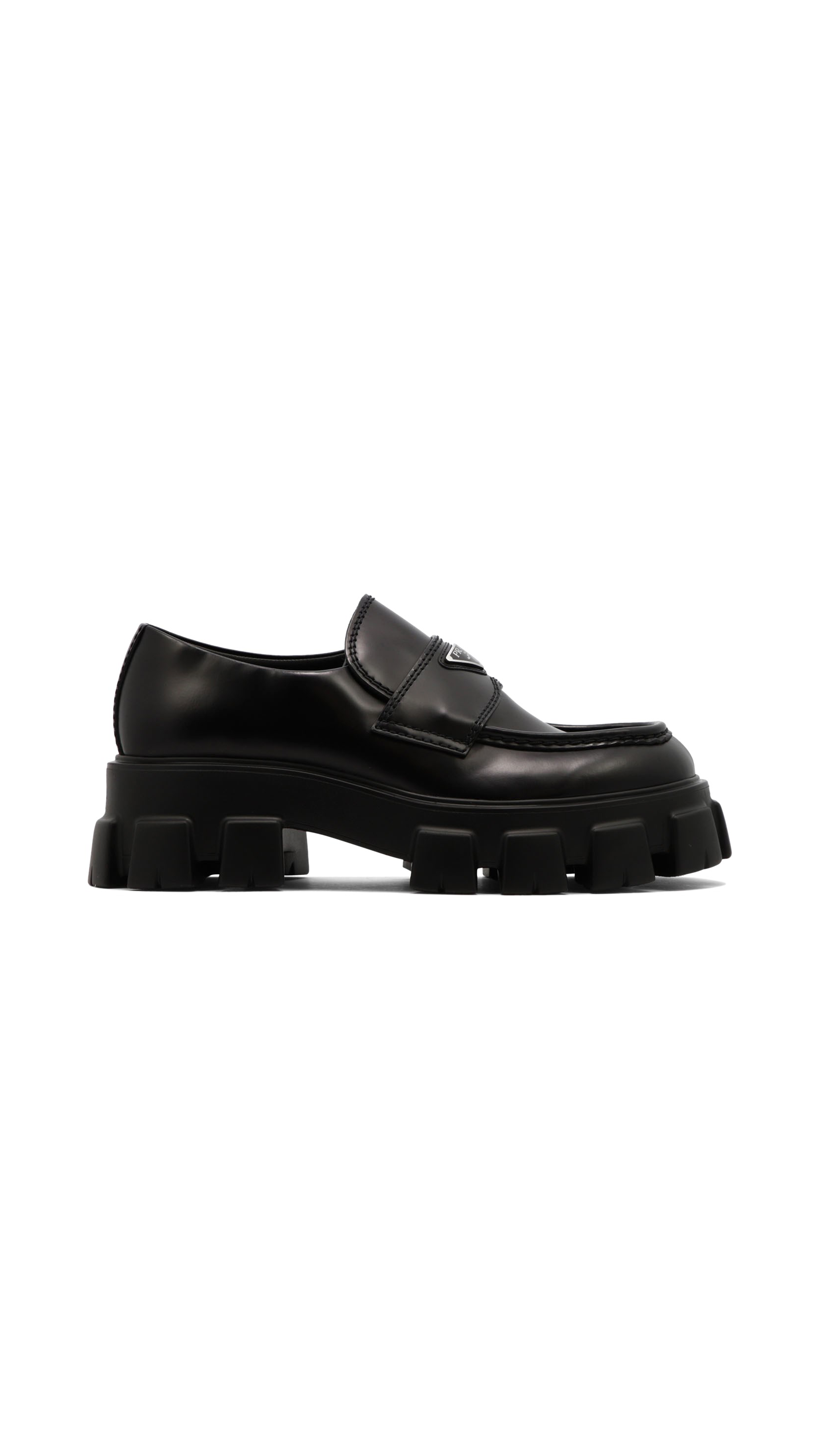 Monolith Brushed Leather Loafers - Black