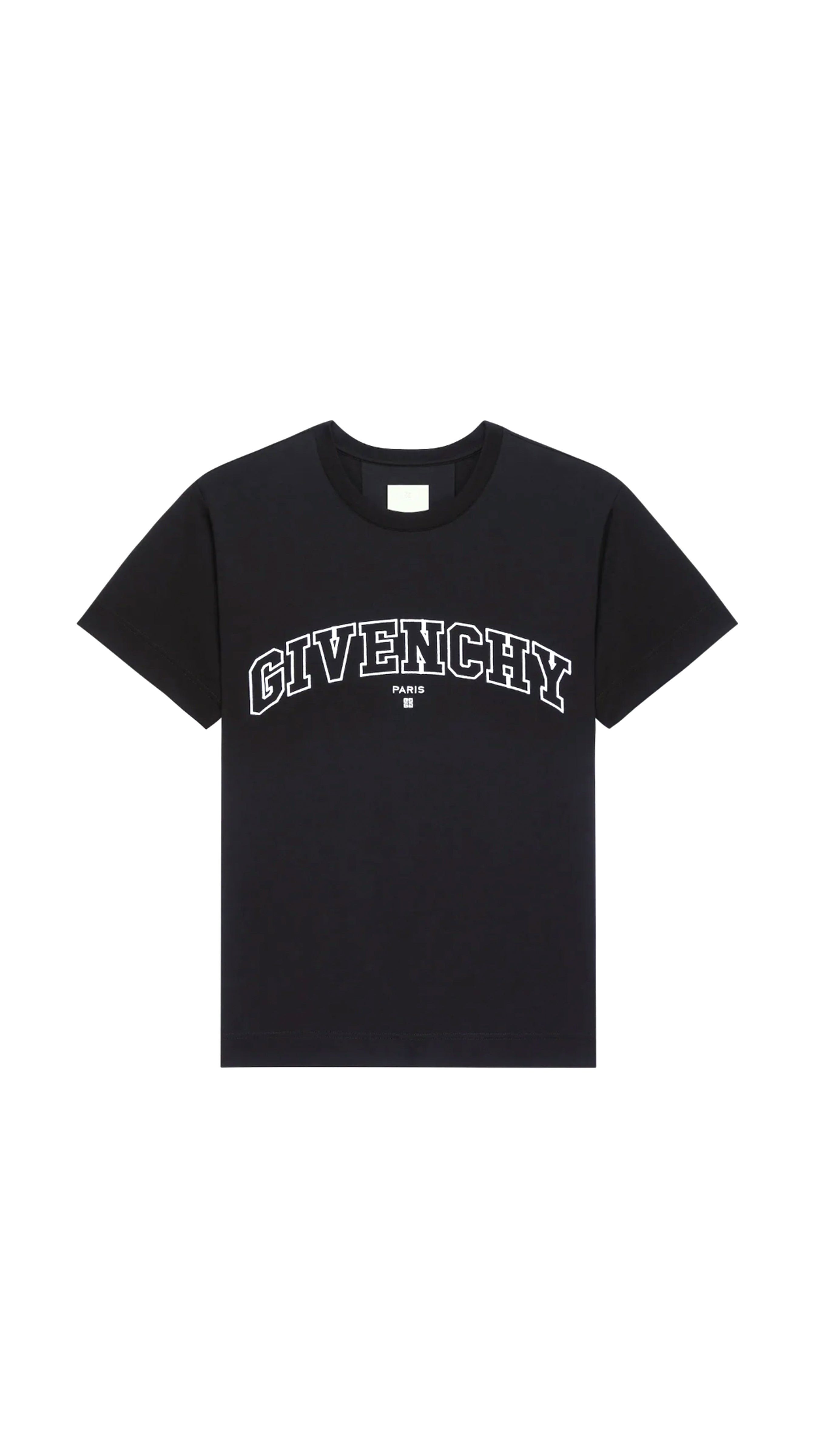College T-Shirt in Cotton - Black