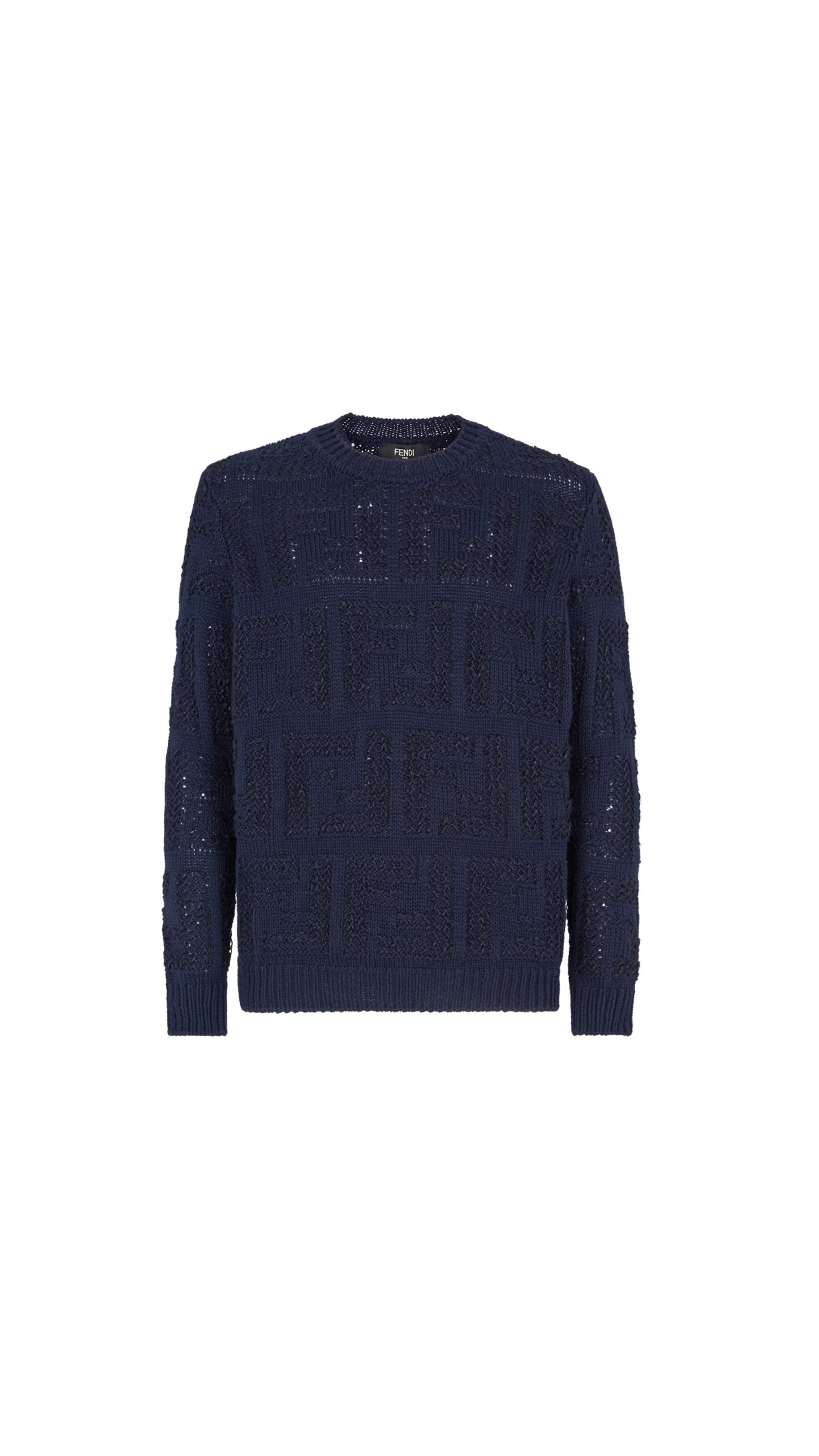 FF Cotton and Linen Jumper - Navy