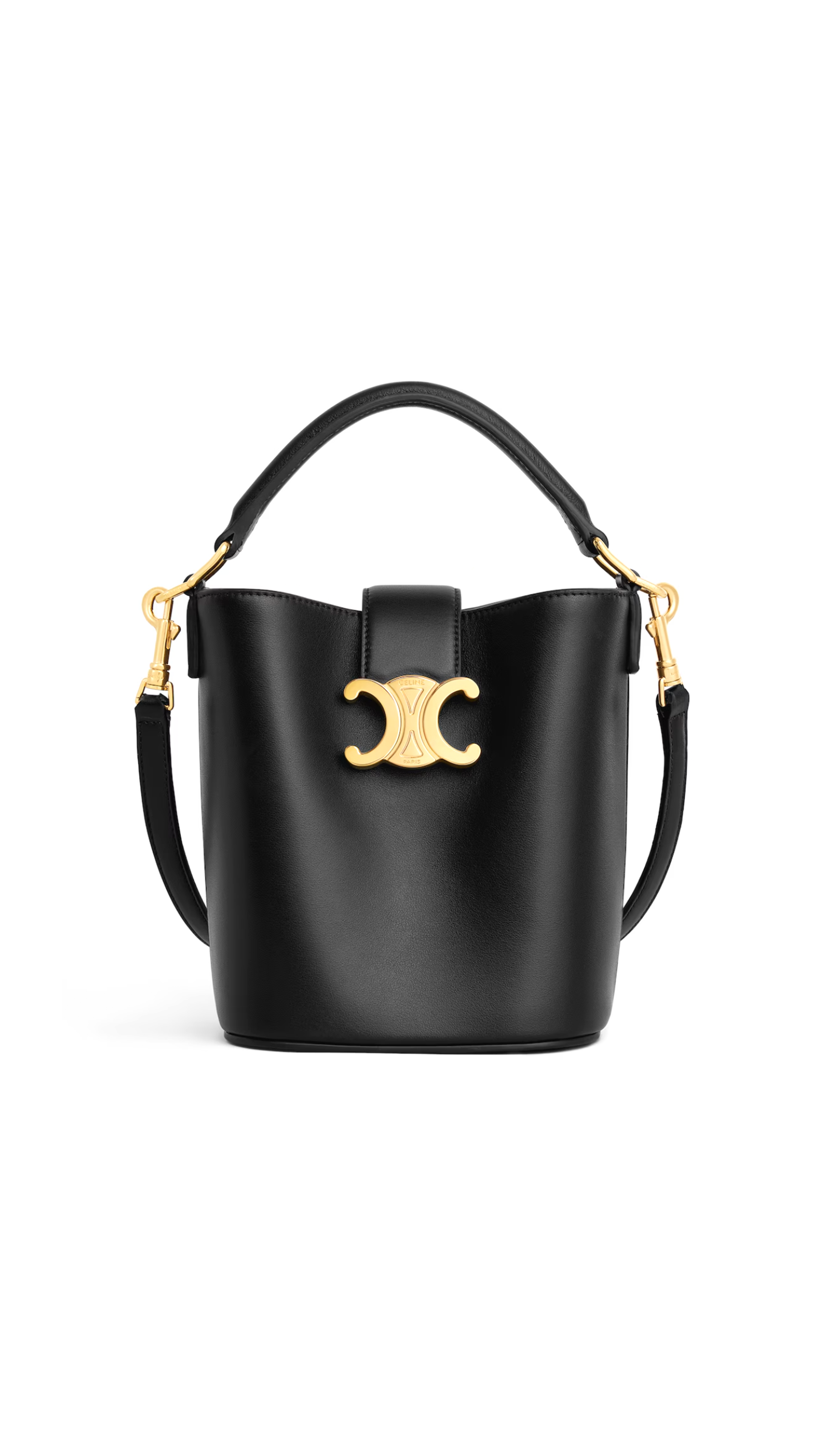 Mini Bucket Louise in Smooth Calfskin - Black