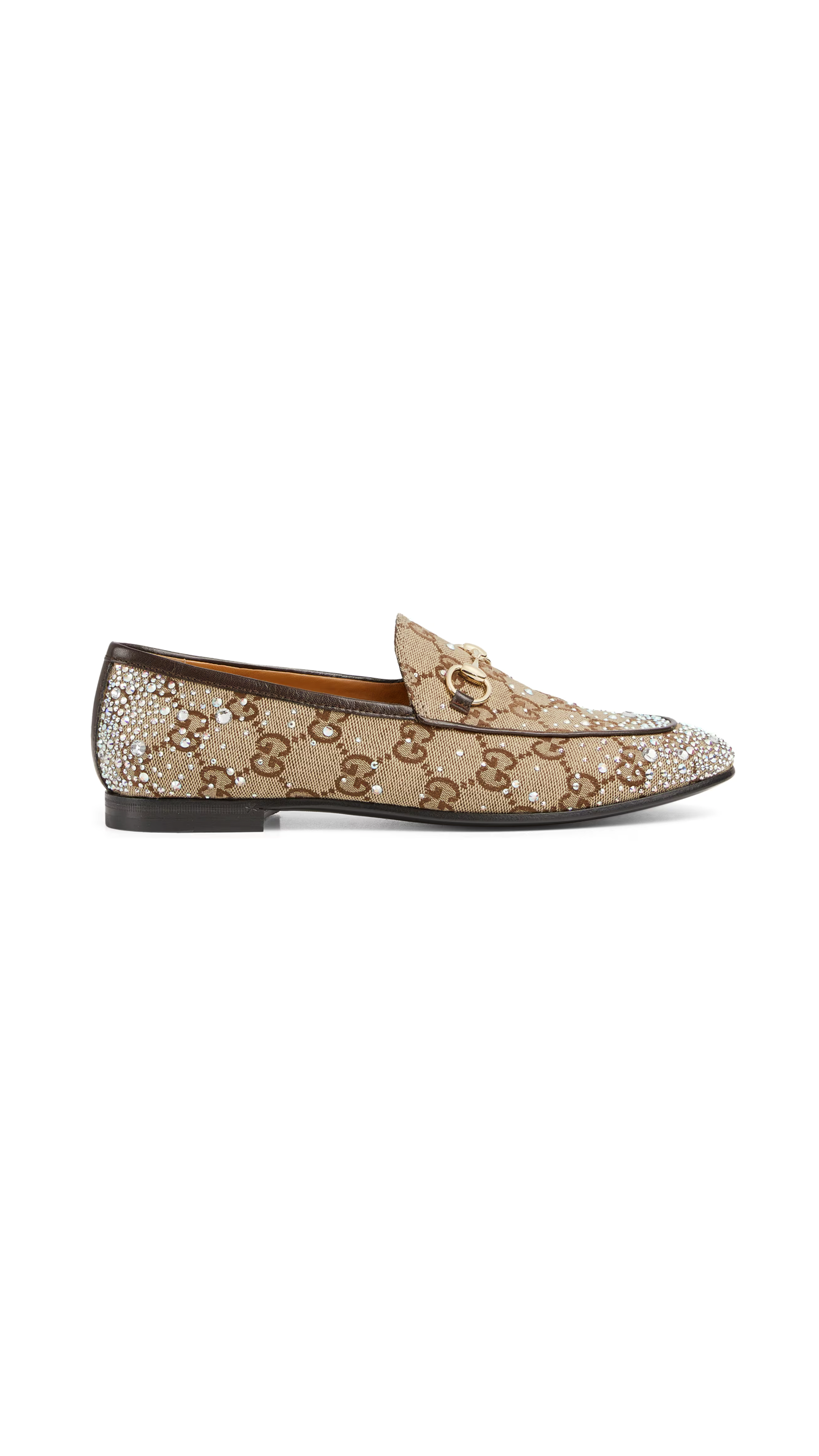 Crystal-Embellishe Jordaan Loafers - Beige/Ebony