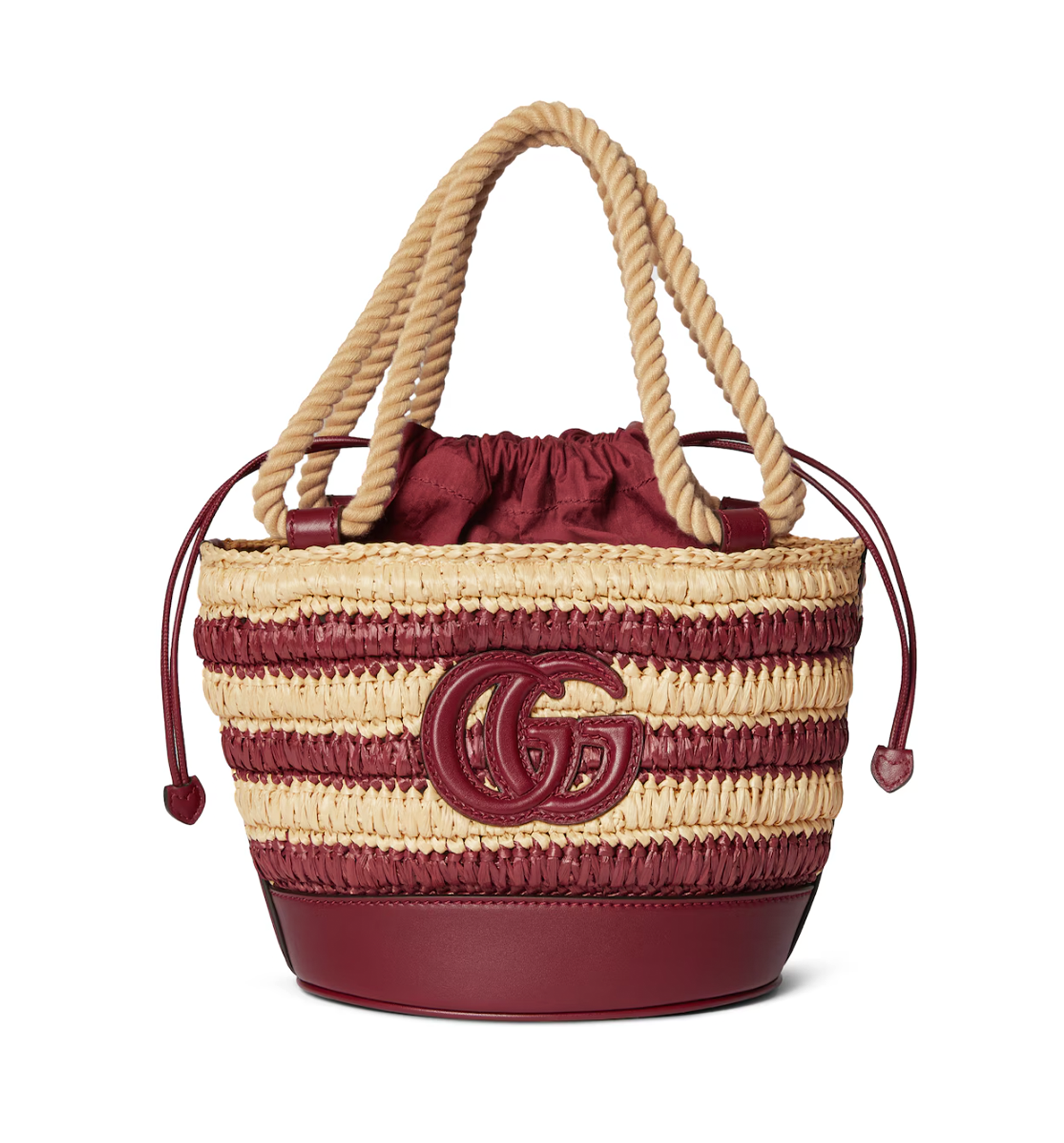 Woven mini bucket bag