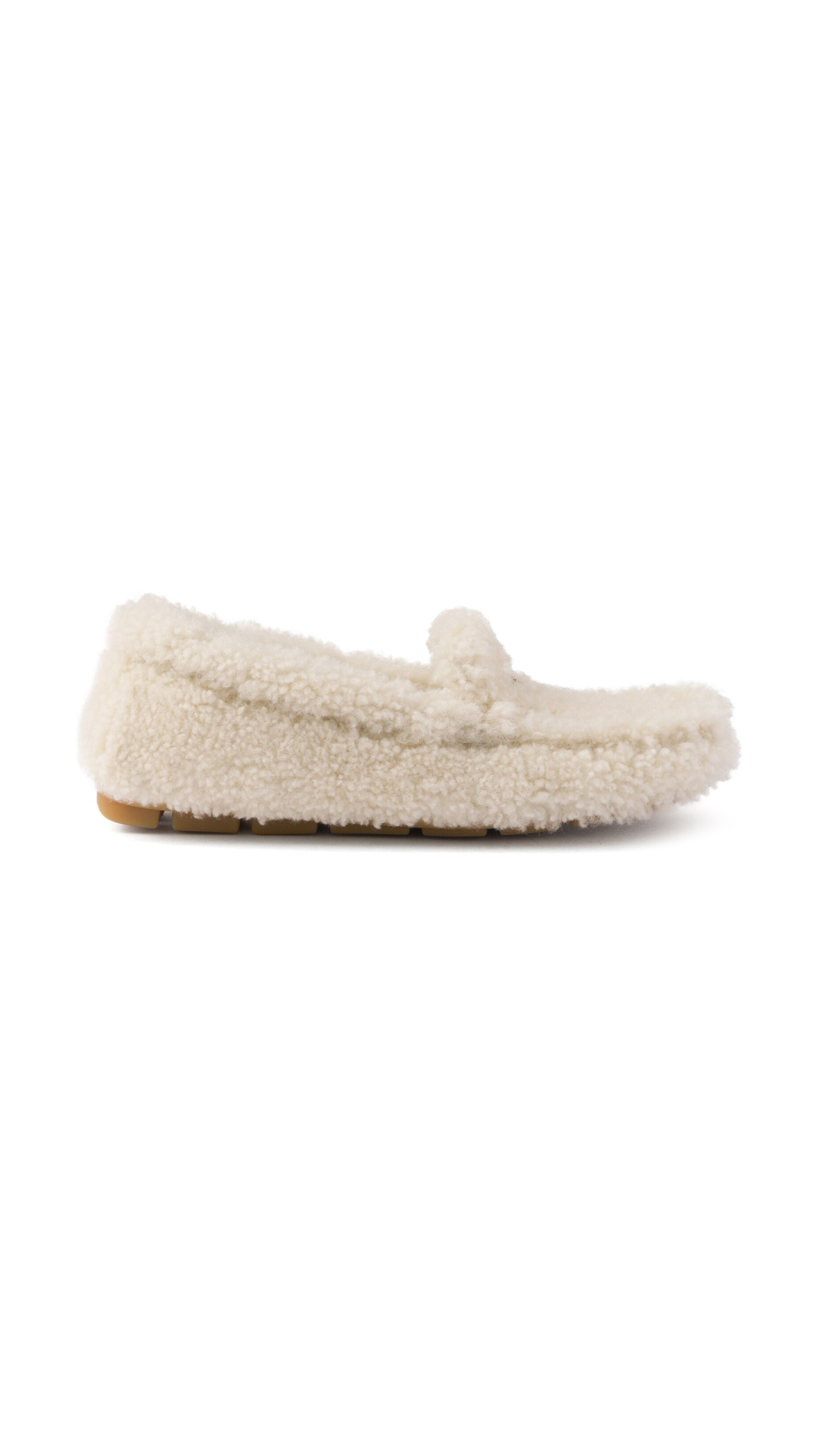 Shearling Driving Shoes - Natural