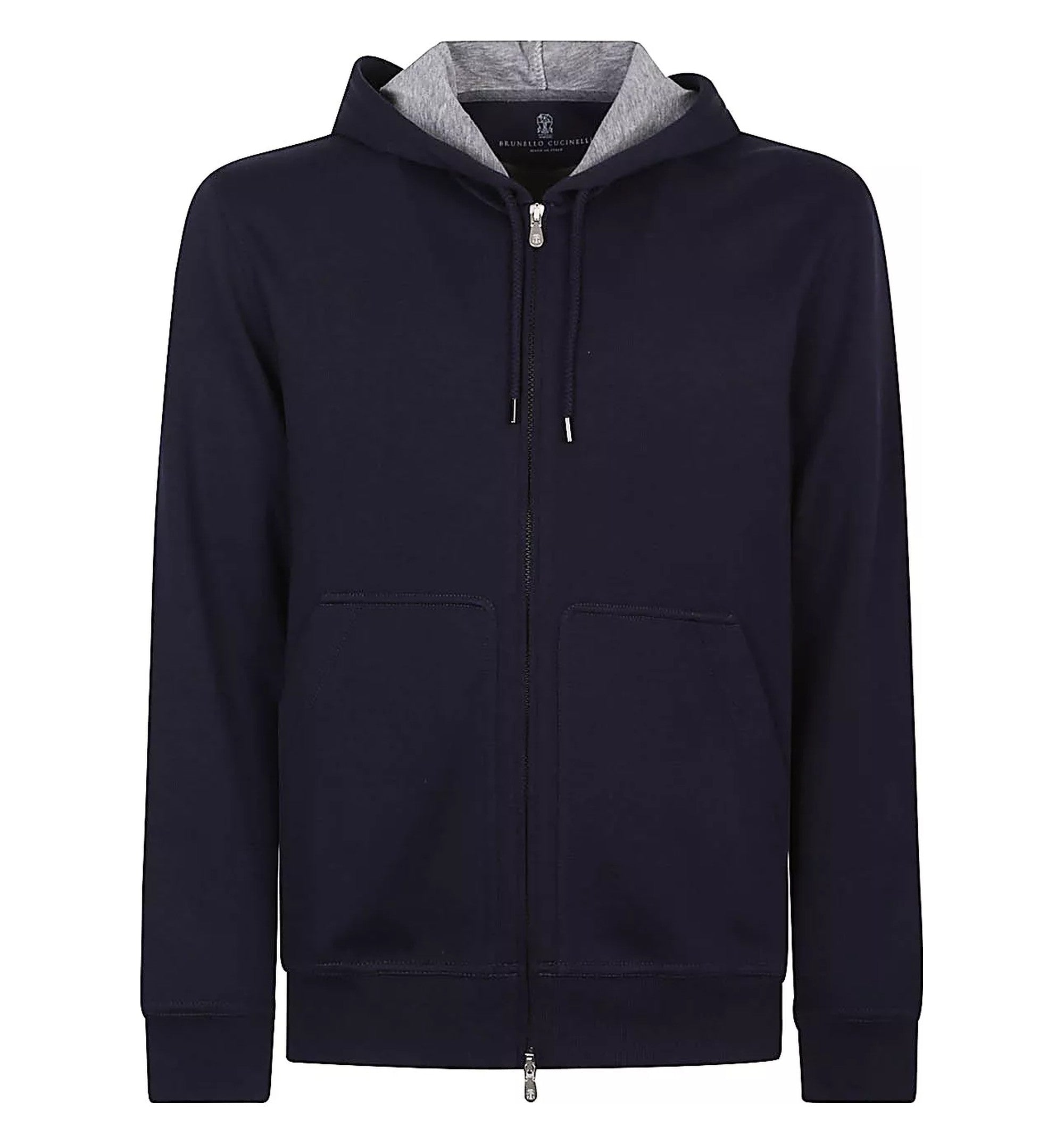 Double Cloth Cotton Cashmere Zip Hoodie