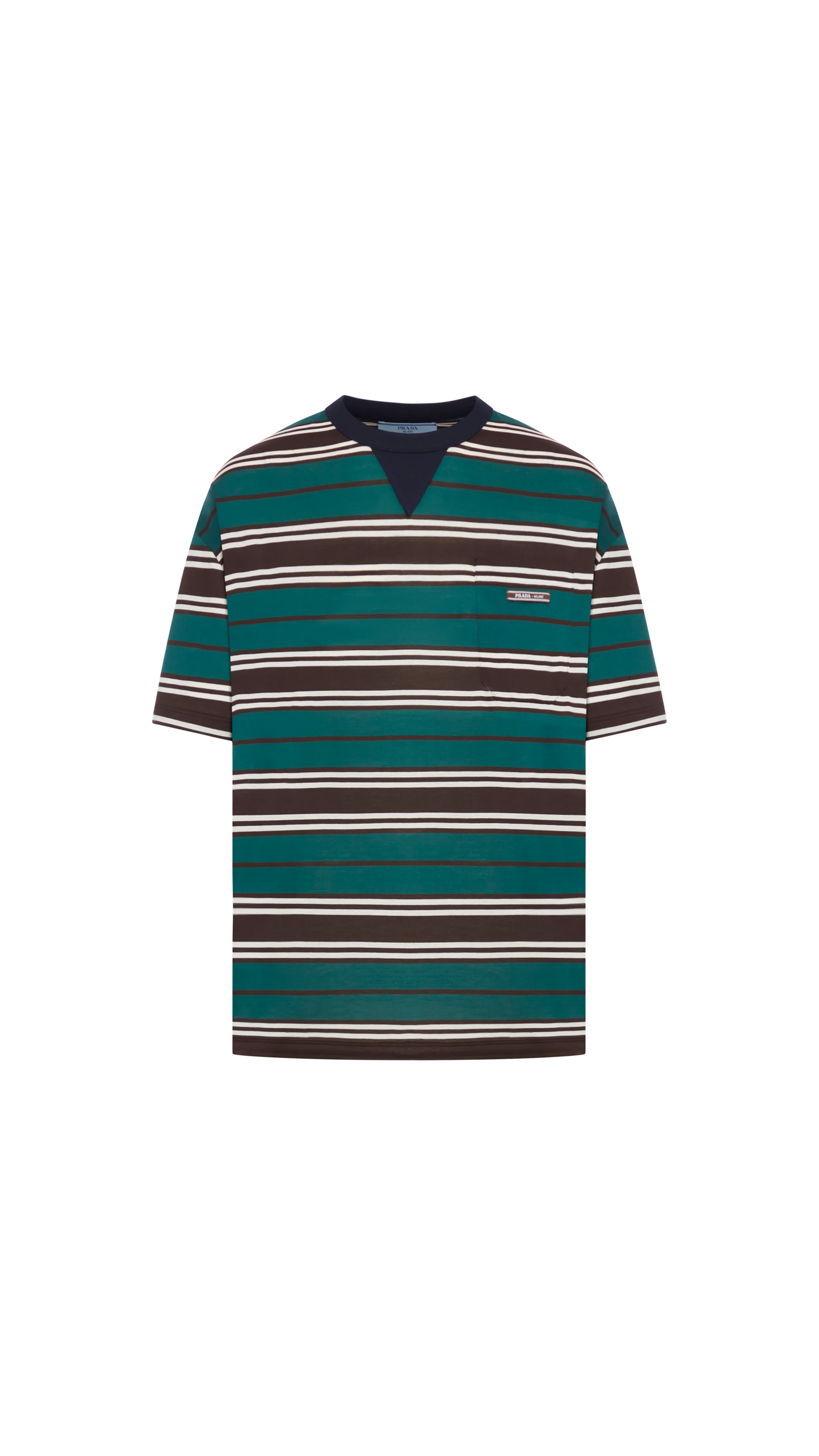 Cotton Jersey T-Shirt - Ebony/Emerald Green