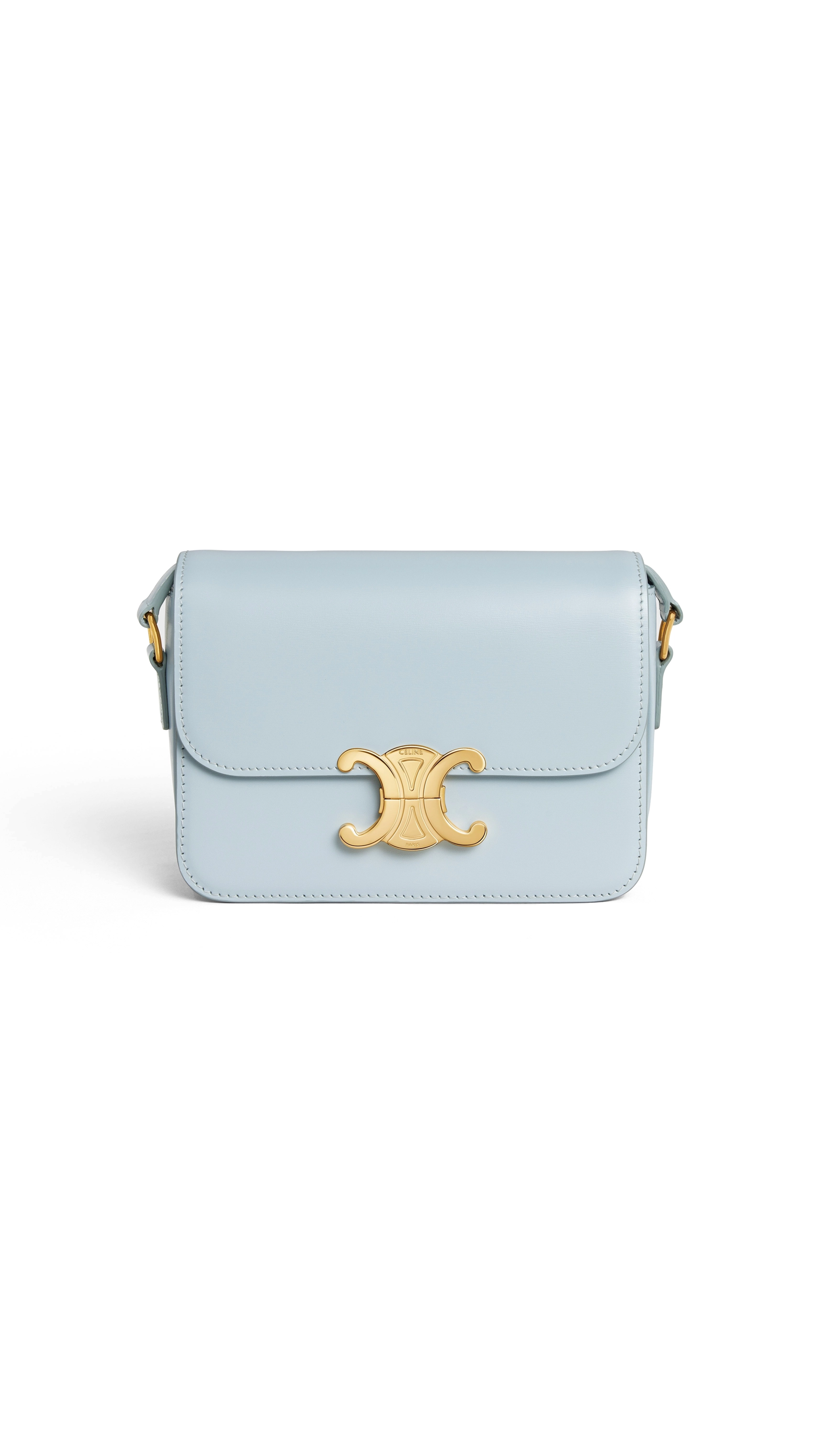 Teen Triomphe Bag in Shiny Calfskin - Ice Blue