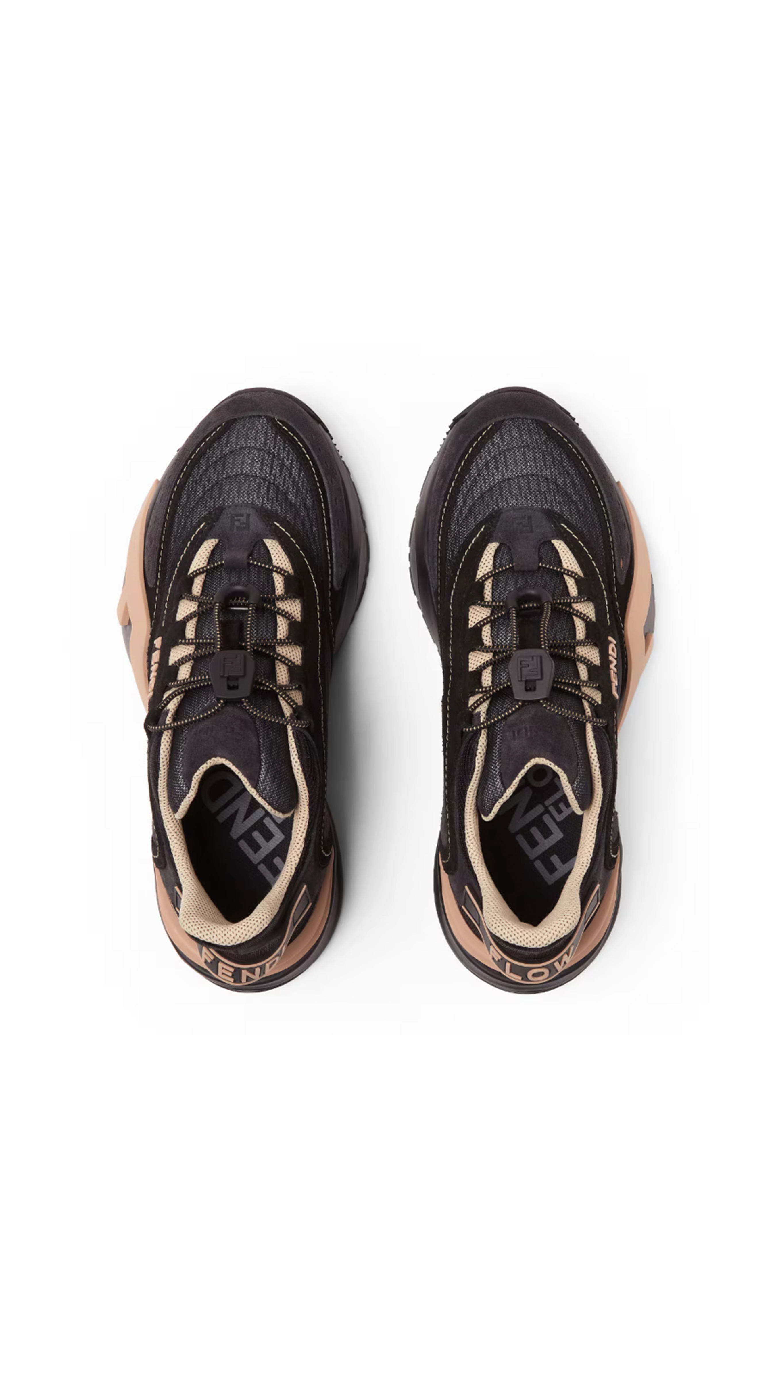 Fendi Flow Mesh and Suede Sneakers - Black