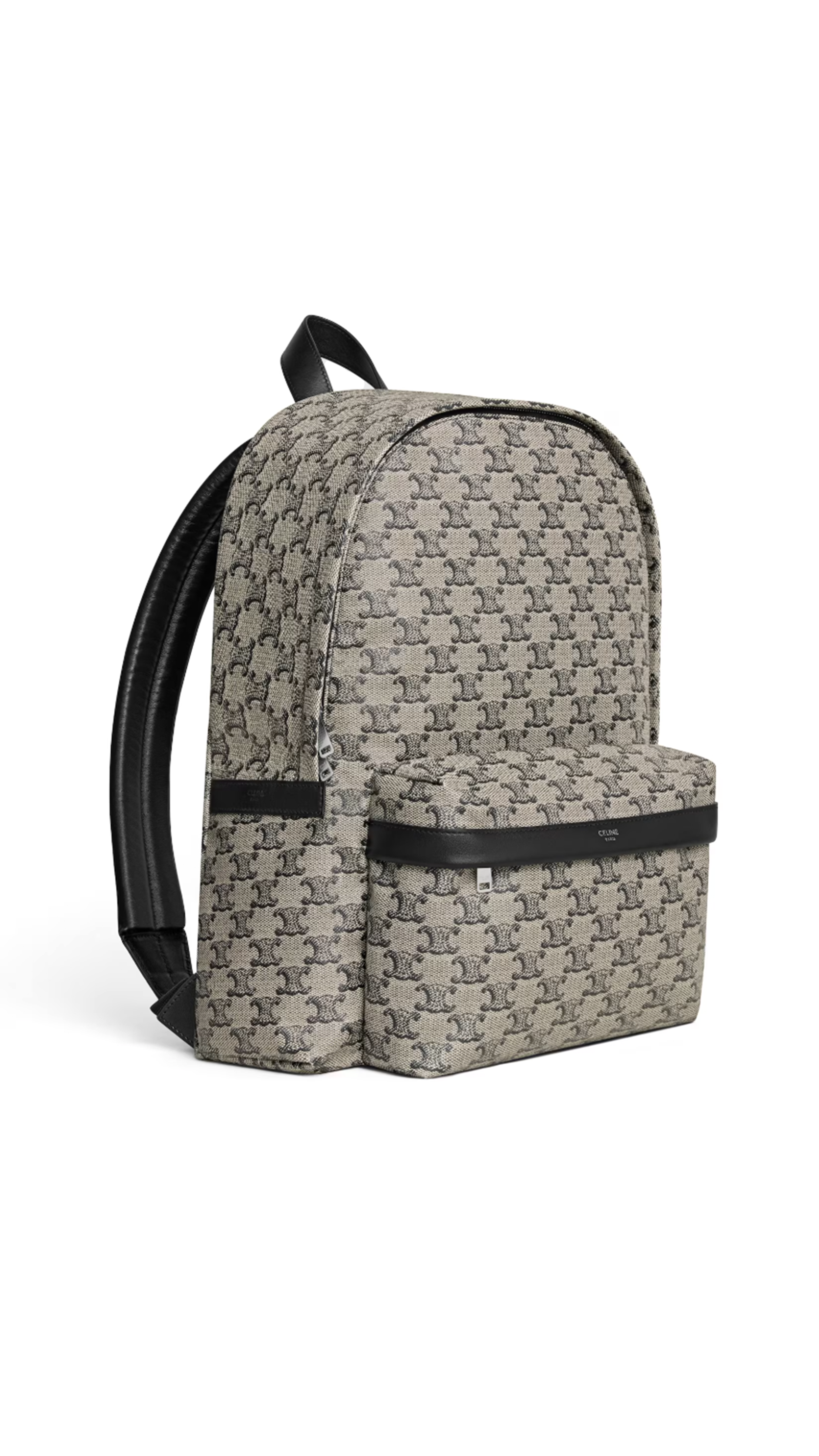 Medium Backpack in Triomphe Canvas And Calfskin - Beige