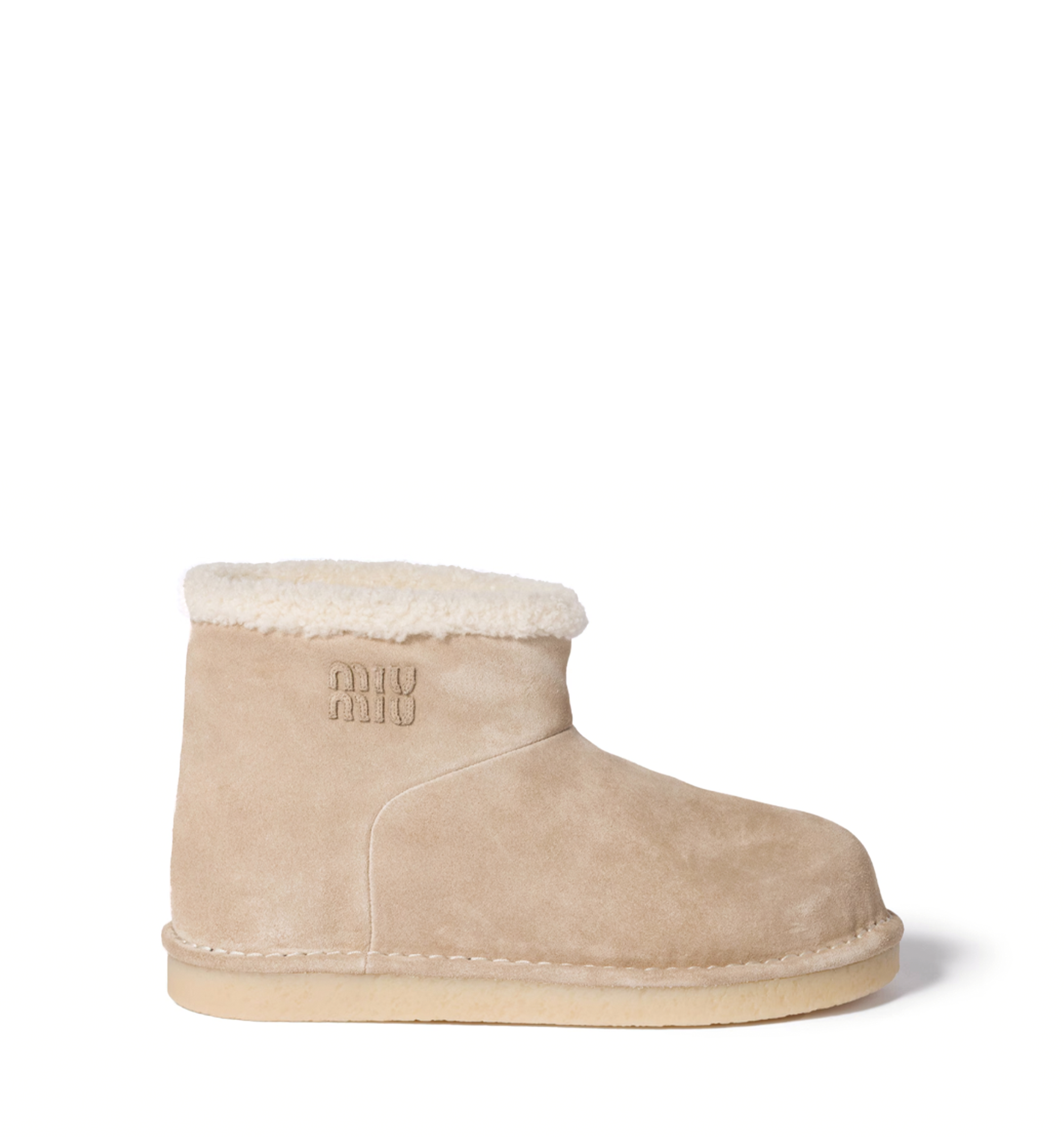 Suede and shearling booties